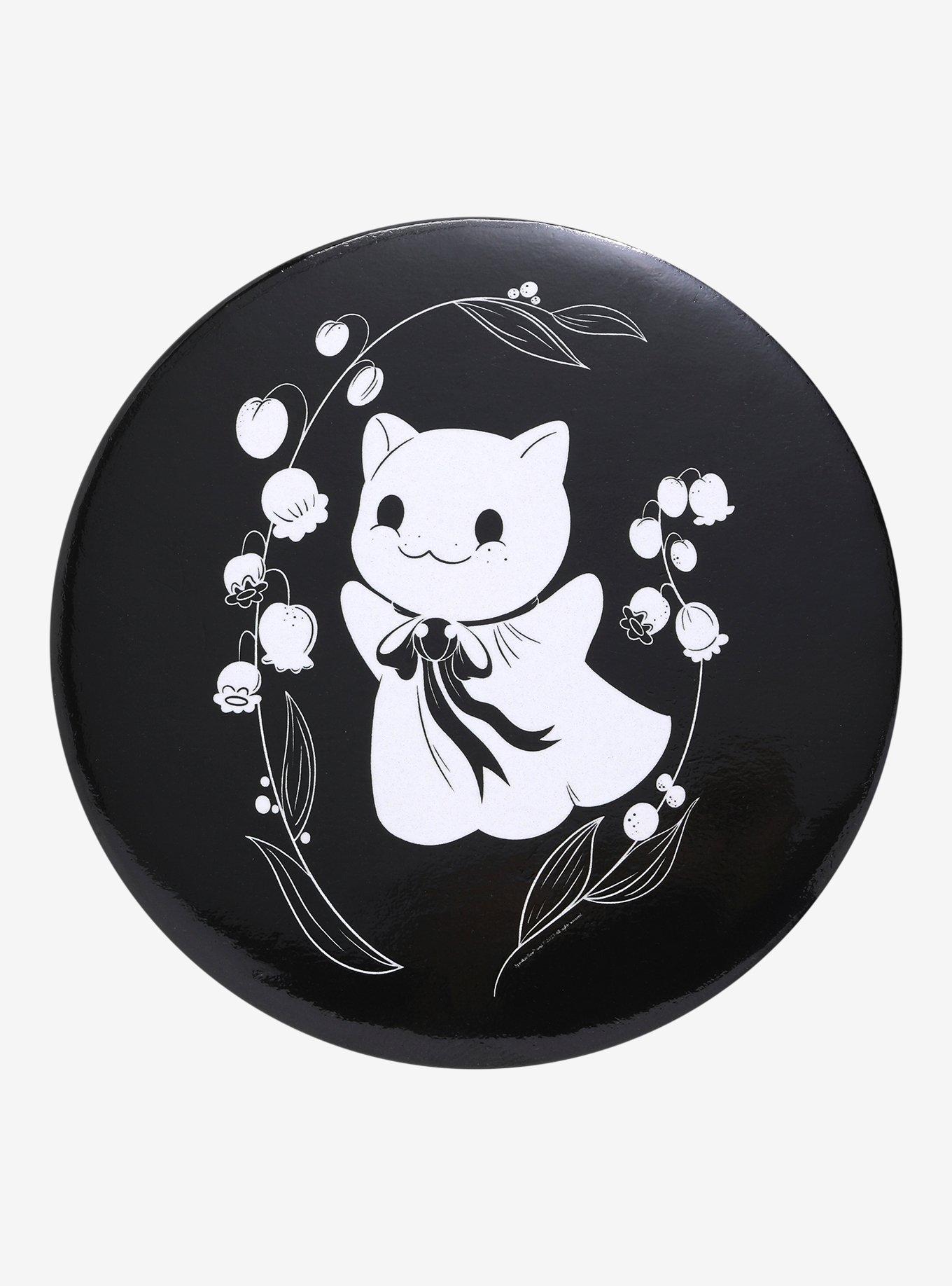 Cat Ghost Floral 3 Inch Button, , hi-res