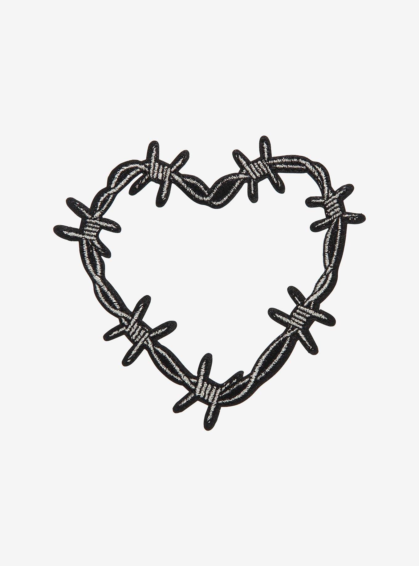 Barbed Wire Heart Patch, , hi-res