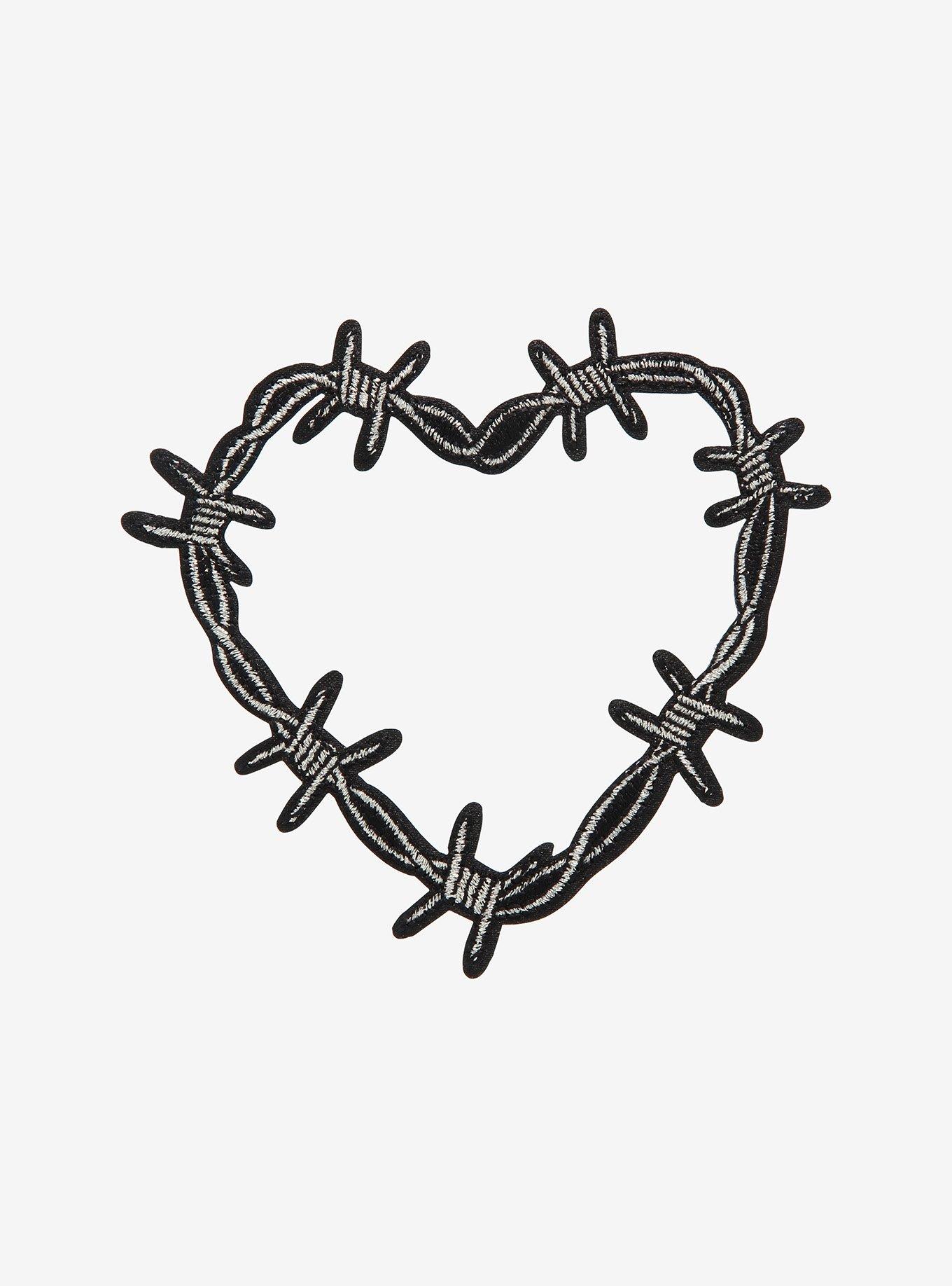 Barbed Wire Heart Patch Hot Topic