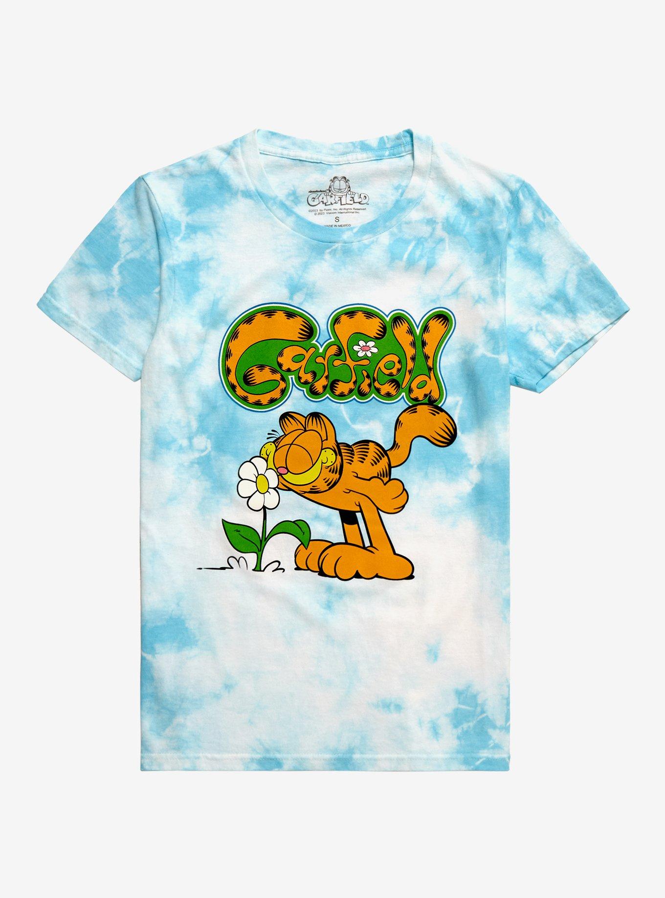 Garfield Flower Tie-Dye Boyfriend Fit Girls T-Shirt, , hi-res