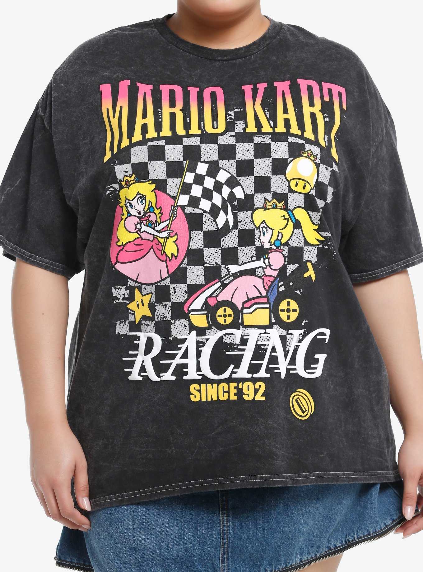 Mario Kart Peach Racing Boyfriend Fit Girls T-Shirt Plus Size, , hi-res