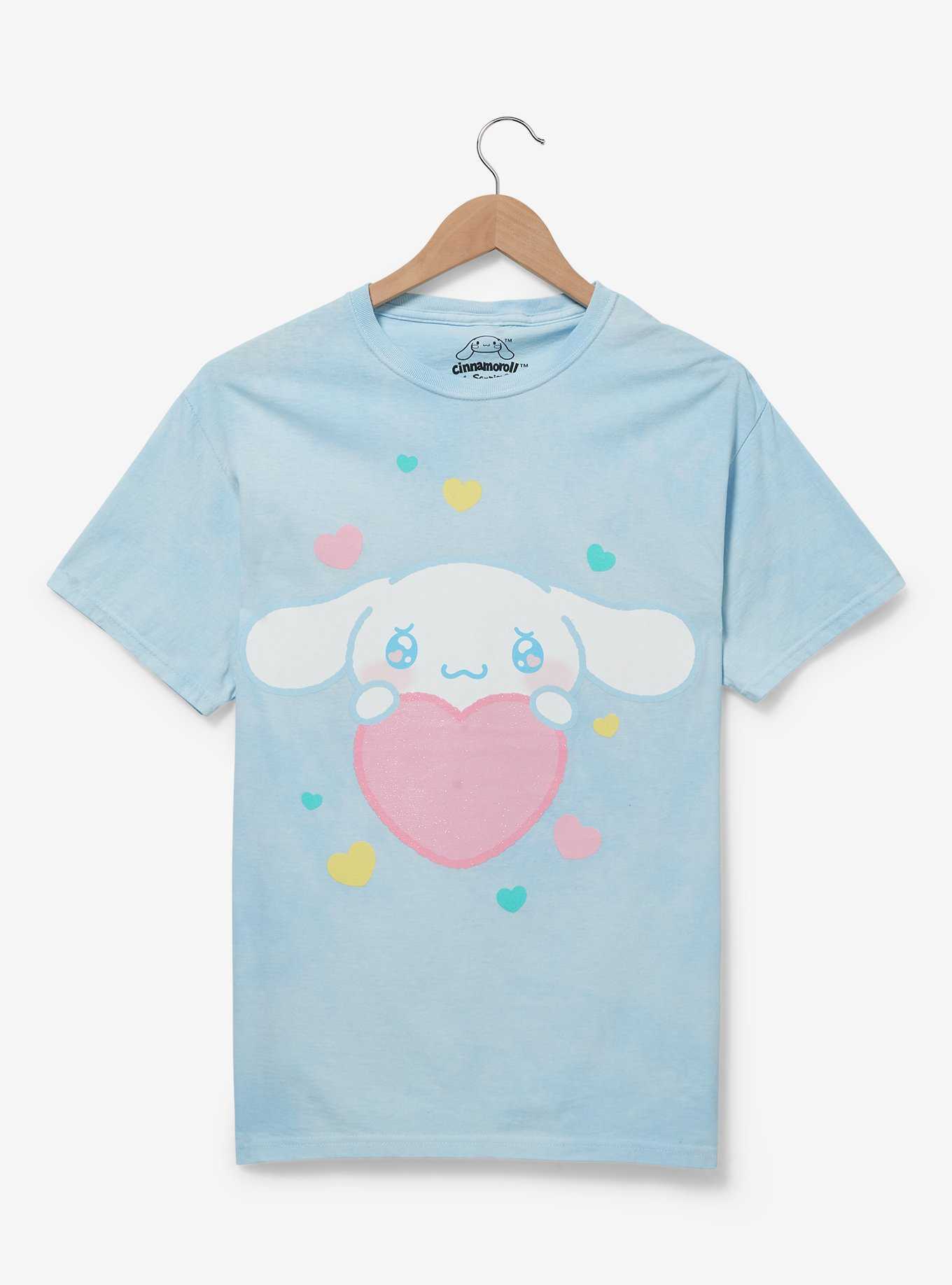Sanrio Emo-Kyun Cinnamoroll Glitter Heart Women's T-Shirt - BoxLunch Exclusive, , hi-res