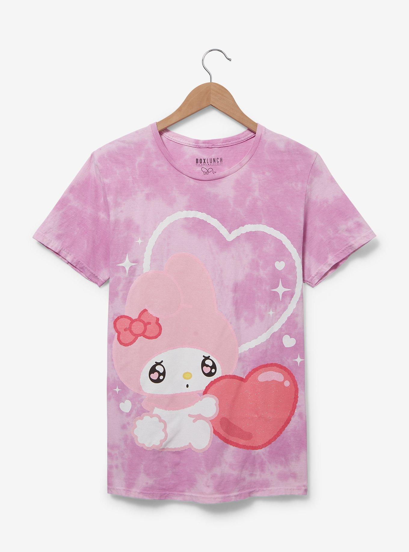 Sanrio Emo-Kyun My Melody Glitter Heart Women's T-Shirt - BoxLunch