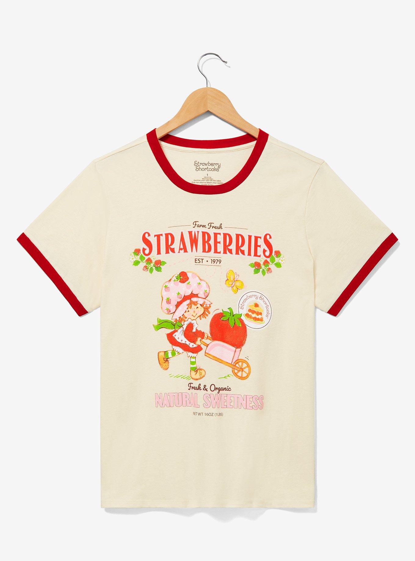 Strawberry Shortcake Natural Sweetness Women's Plus Size Ringer T-Shirt — BoxLunch Exclusive, OFF WHITE, hi-res
