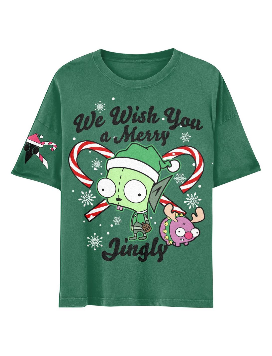 Invader Zim GIR Christmas Boyfriend Fit Girls T-Shirt, MULTI, hi-res
