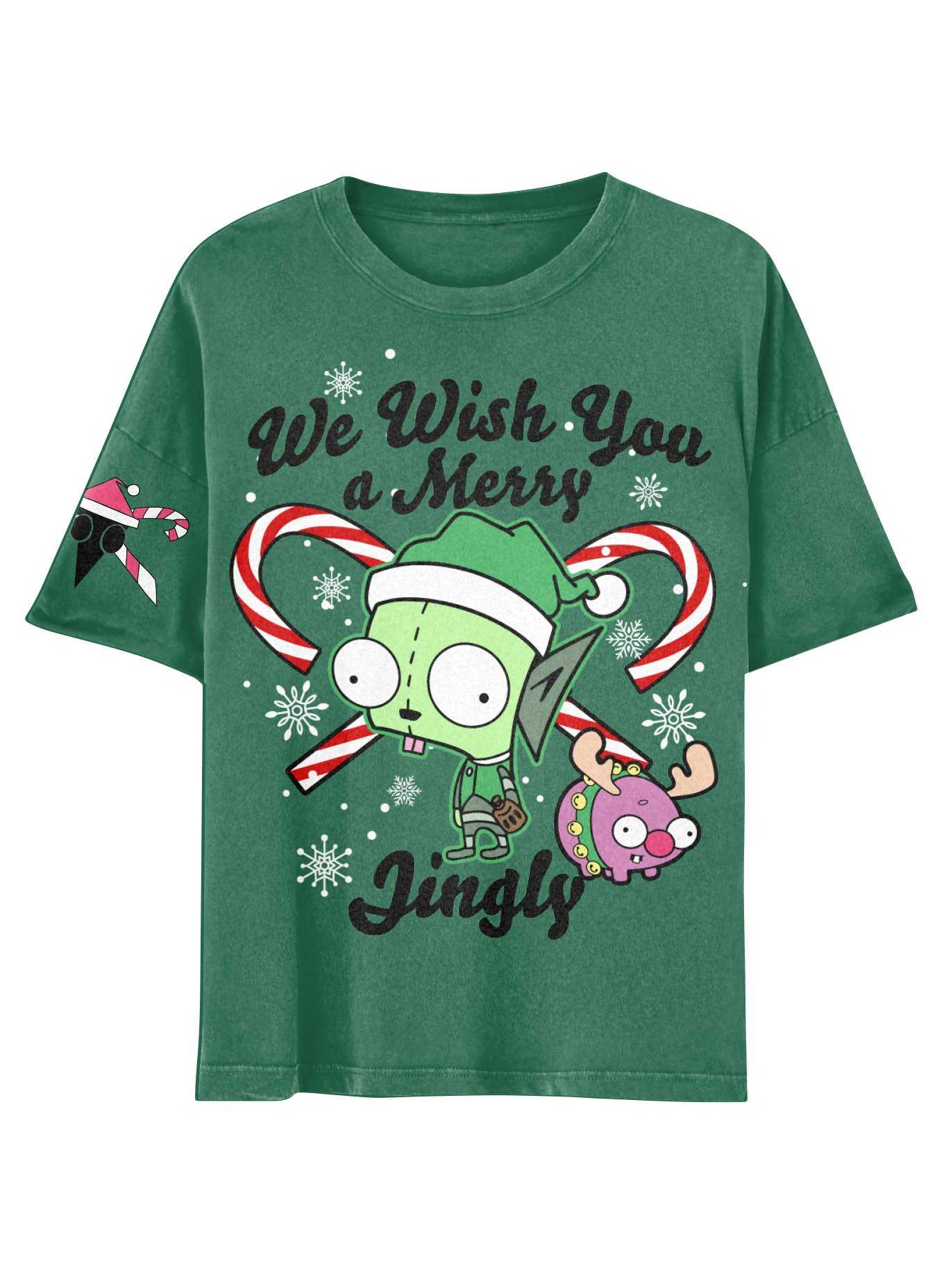 Invader Zim GIR Christmas Boyfriend Fit Girls T-Shirt, , hi-res