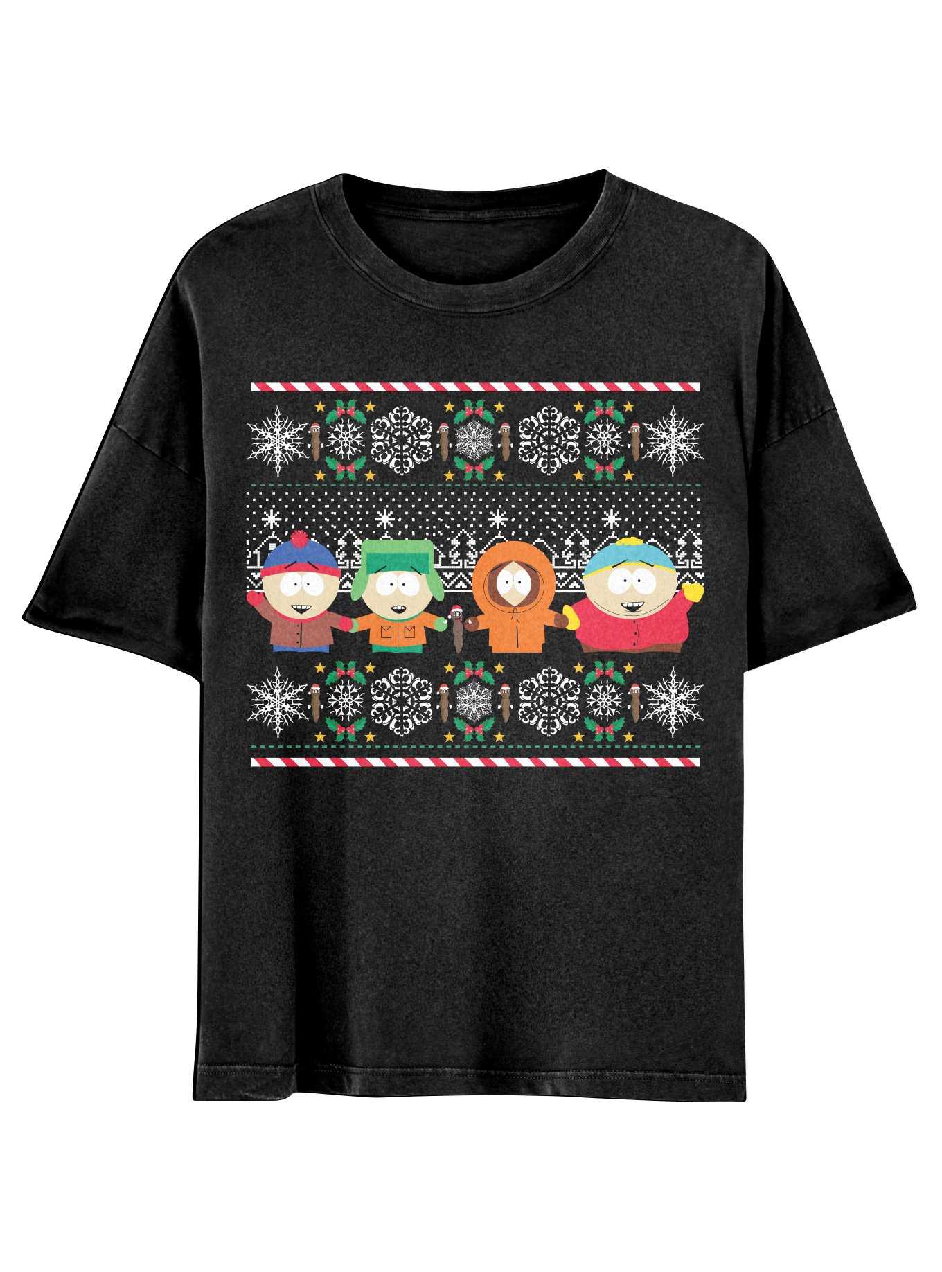 South Park Group Holiday Boyfriend Fit Girls T-Shirt, , hi-res