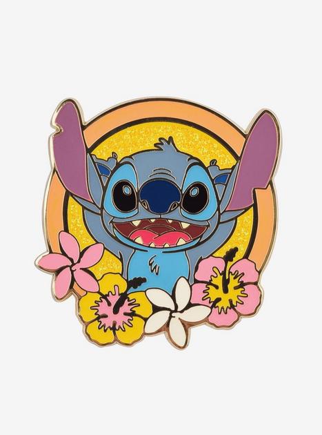 Disney Lilo & Stitch Floral Frame Stitch Enamel Pin - BoxLunch ...