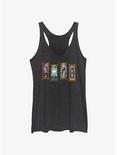 Disney The Haunted Mansion Characters Stretching Portraits Womens Tank Top, BLK HTR, hi-res