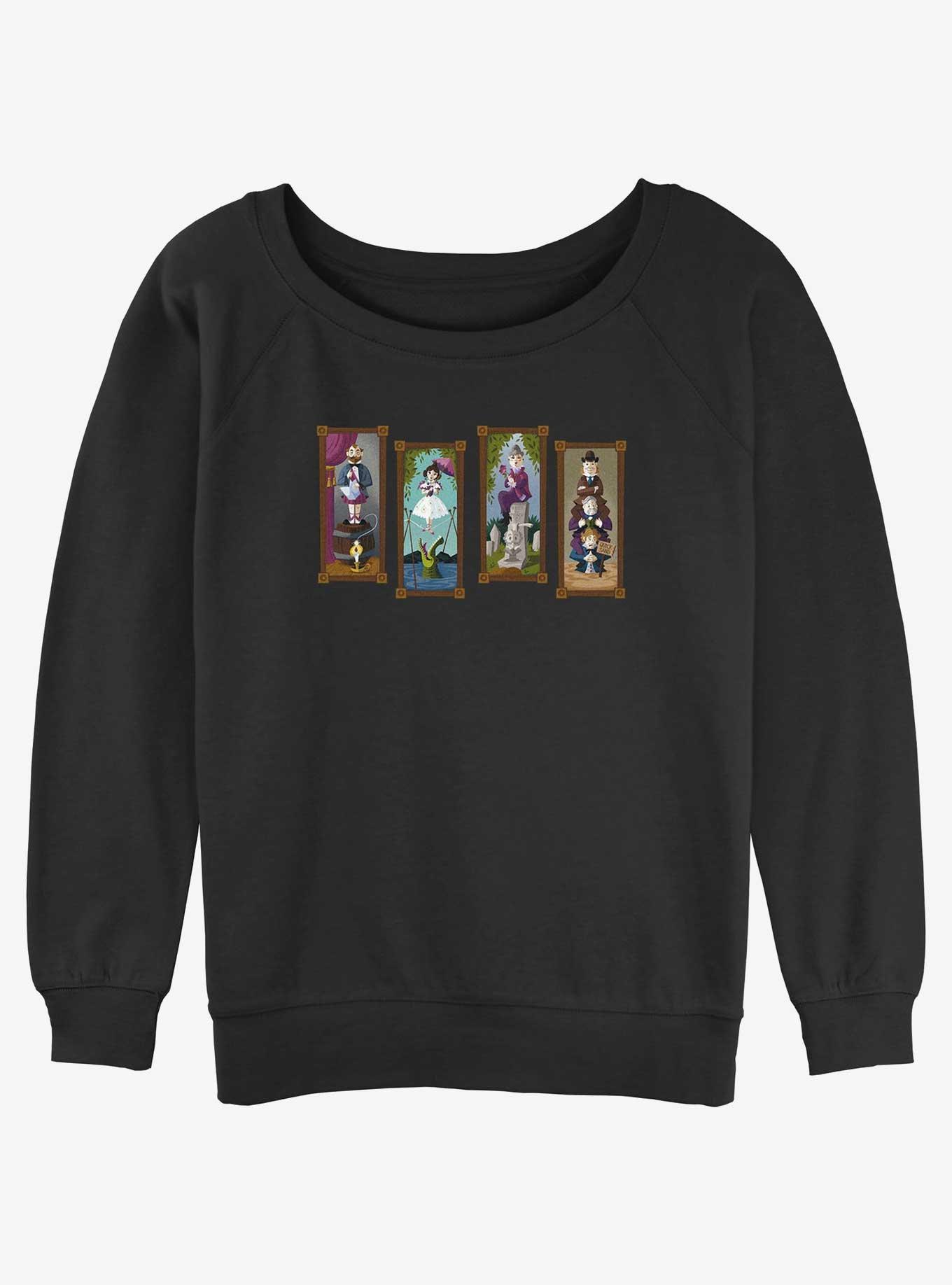 Disney The Haunted Mansion Characters Stretching Portraits Womens Slouchy Sweatshirt, , hi-res