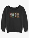Disney The Haunted Mansion Characters Stretching Portraits Womens Slouchy Sweatshirt, BLACK, hi-res