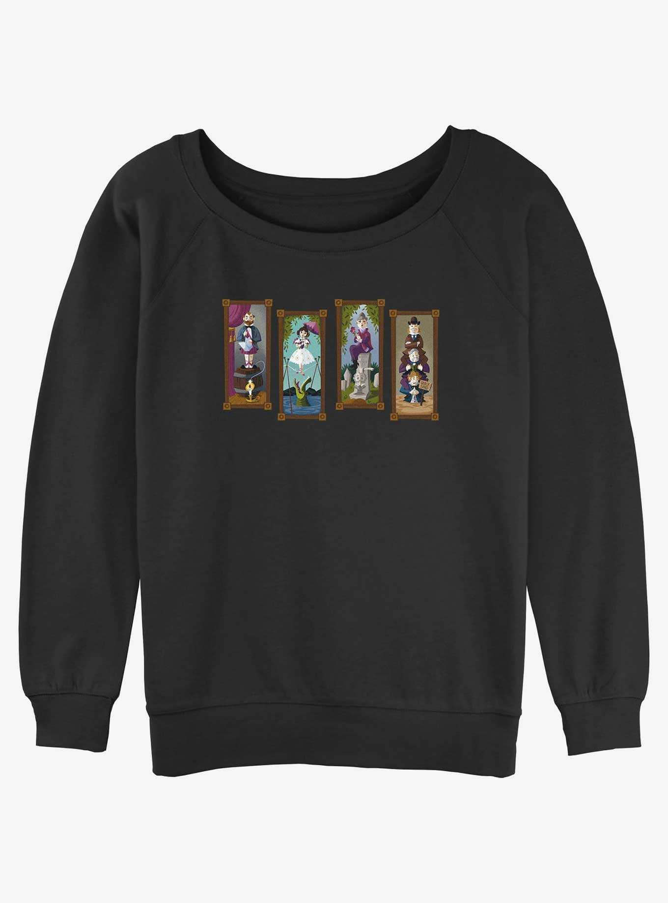 Disney The Haunted Mansion Characters Stretching Portraits Womens Slouchy Sweatshirt, , hi-res