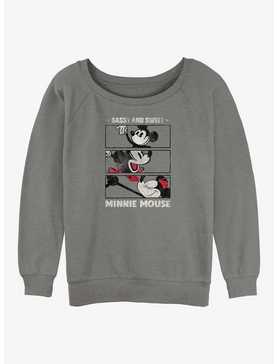 Disney 100 Minnie Mouse Sassy And Sweet Minnie Womens Slouchy Sweatshirt, , hi-res