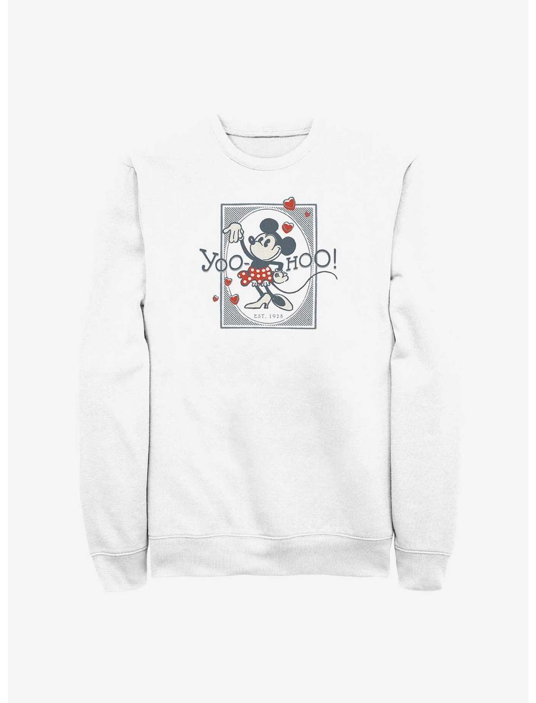 Disney 100 Minnie Mouse Yoo Hoo Minnie Sweatshirt, WHITE, hi-res