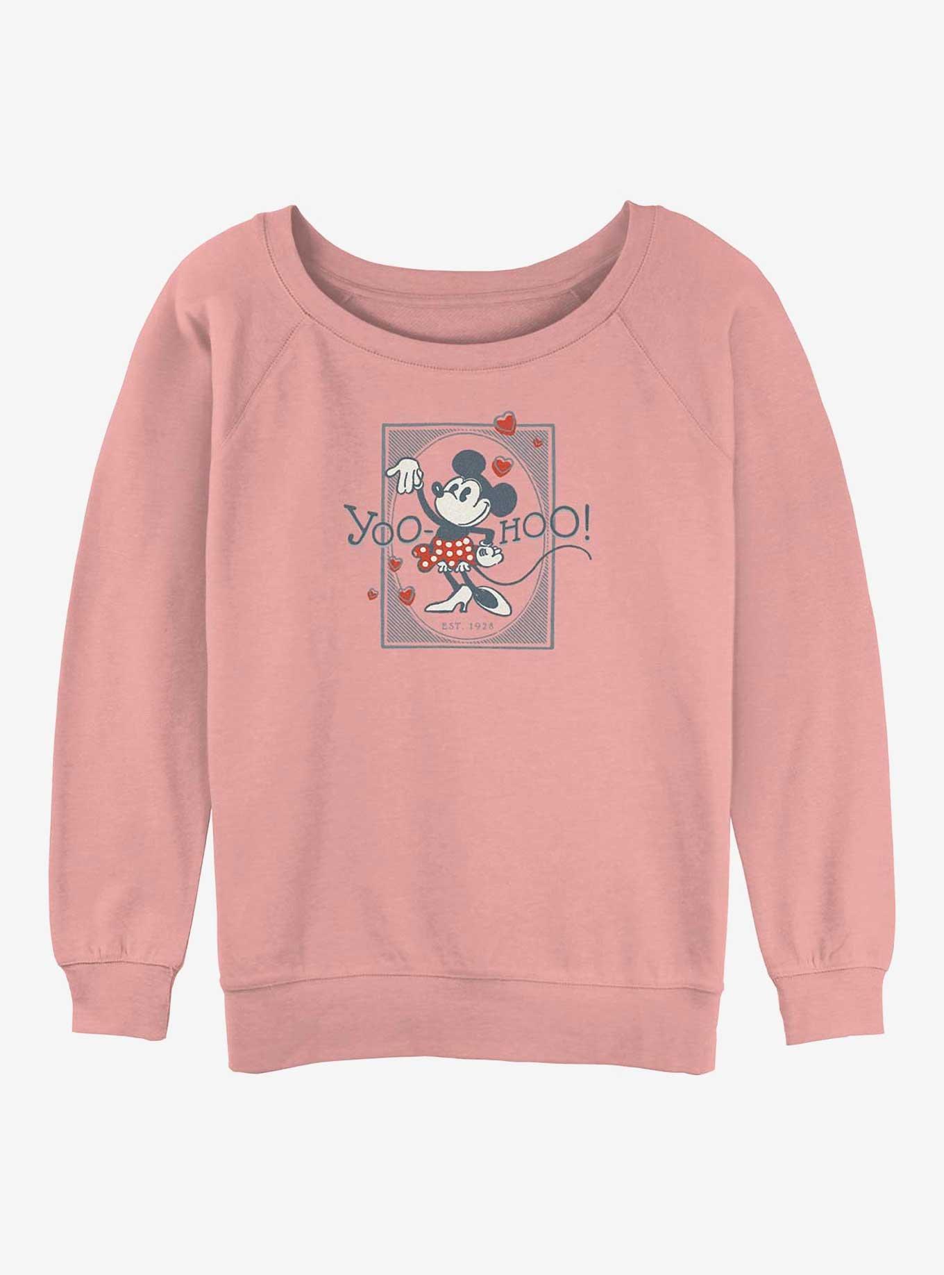 Disney 100 Minnie Mouse Yoo Hoo Minnie Womens Slouchy Sweatshirt, , hi-res