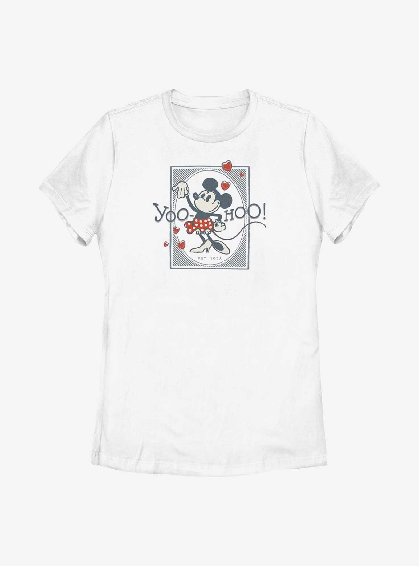 Disney 100 Minnie Mouse Yoo Hoo Minnie Womens T-Shirt, WHITE, hi-res