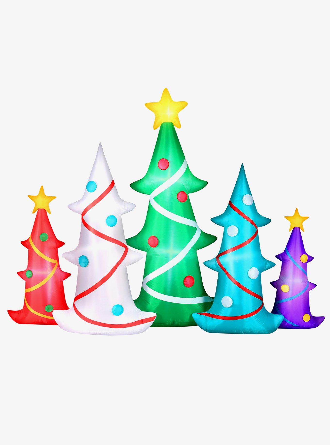 Colorful Christmas Trees Airblown, , hi-res