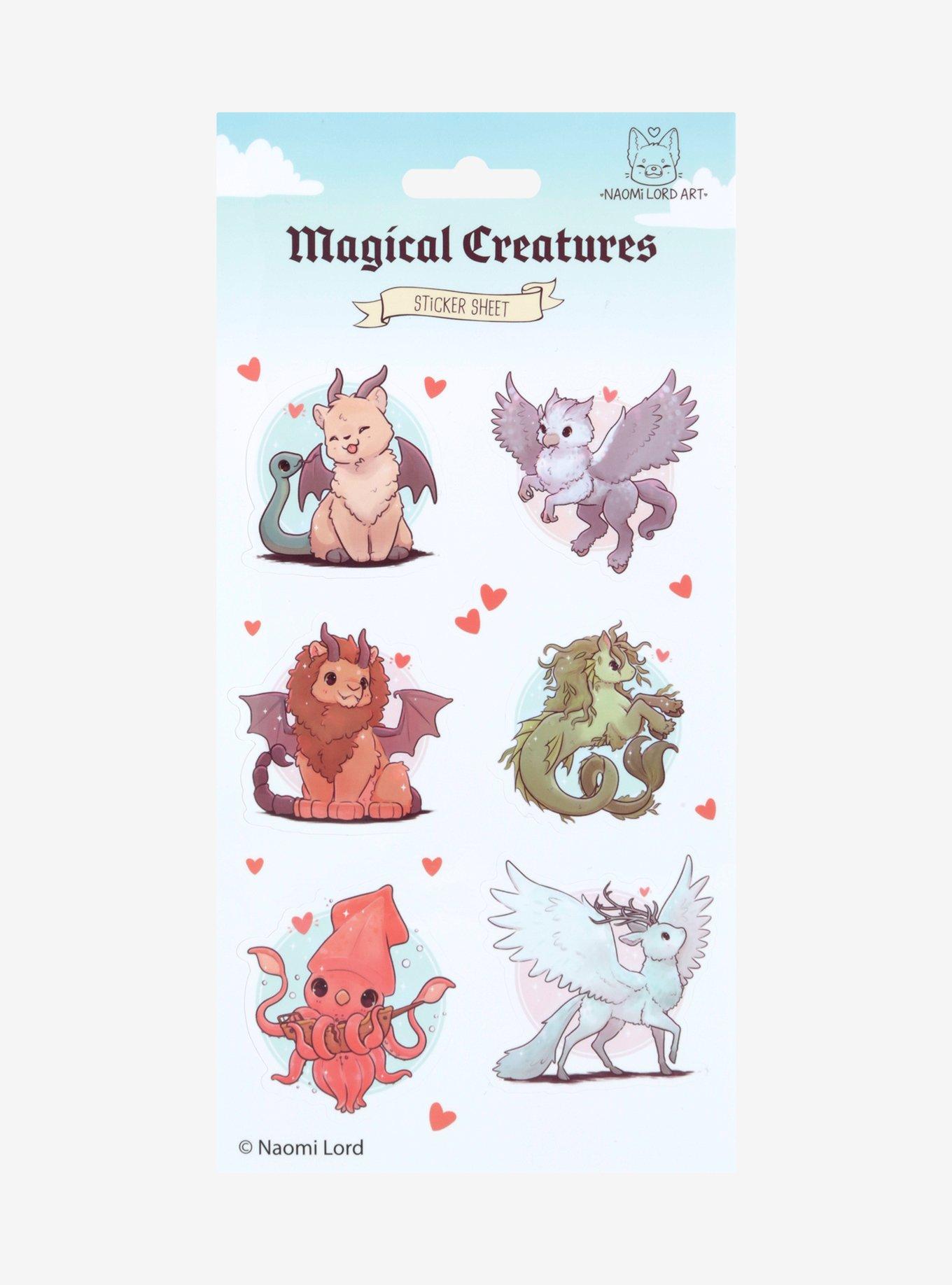 Magical Creatures Sticker Sheet By Naomi Lord Art, , hi-res