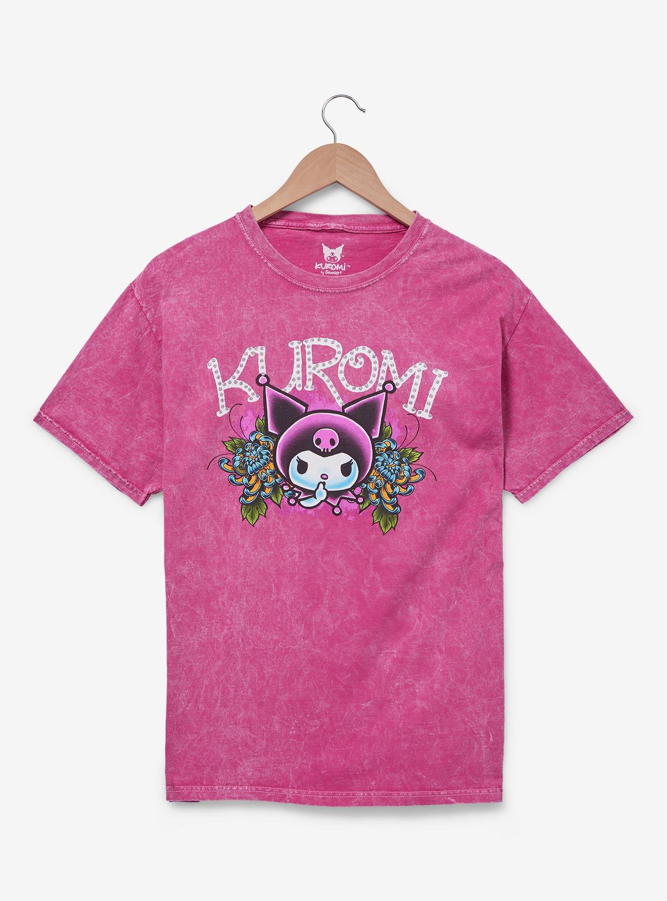 Sanrio Kuromi Floral Portrait Women's T-Shirt - BoxLunch Exclusive, PURPLE, hi-res