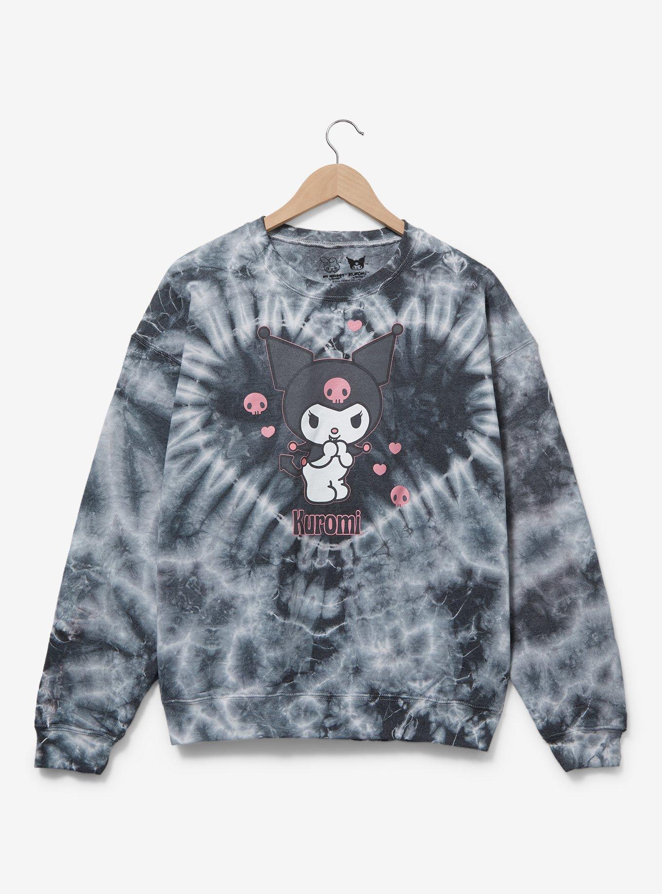 Sanrio Kuromi Heart Tie-Dye Women's Crewneck, GREY, hi-res