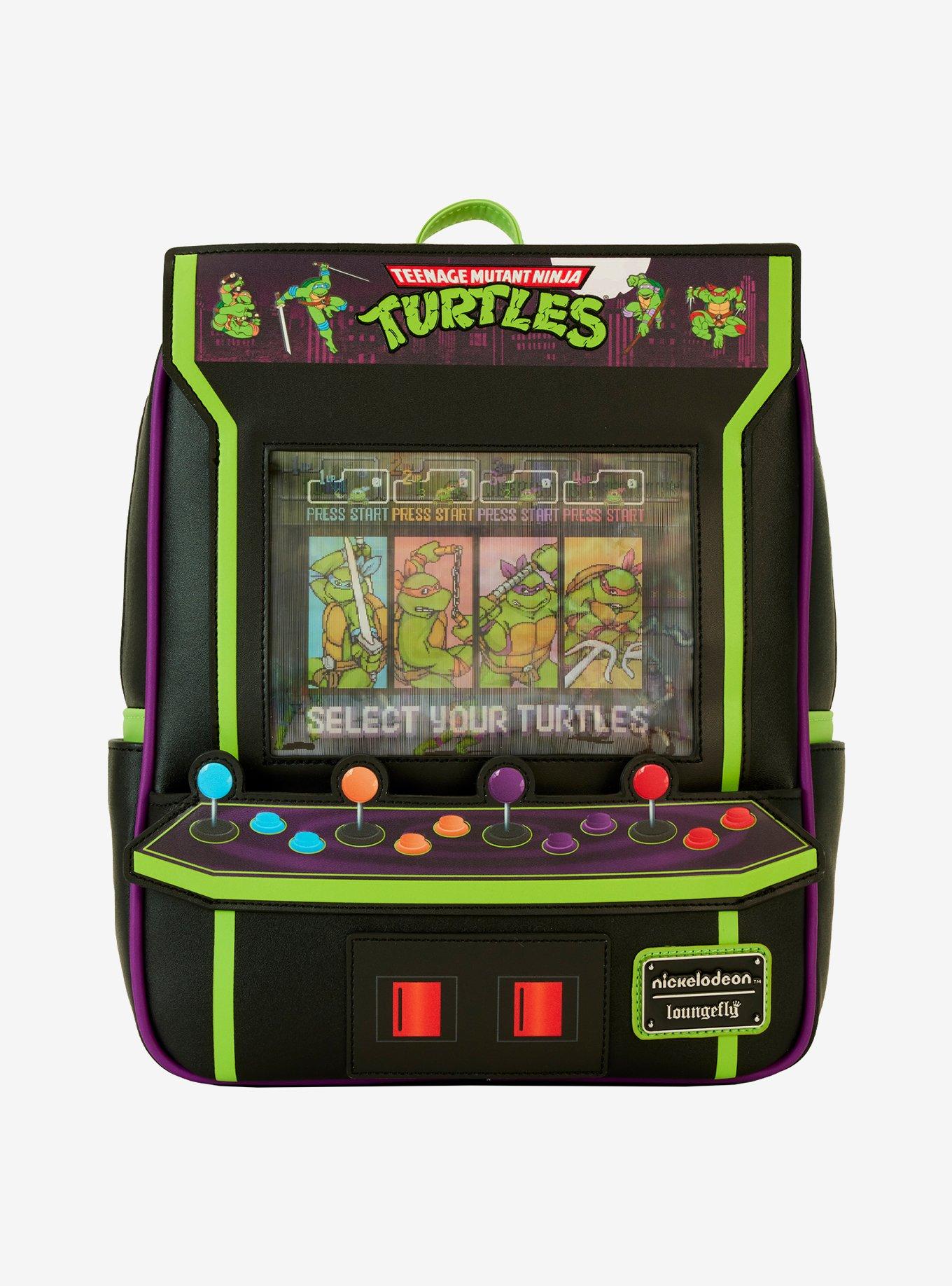 Loungefly Teenage Mutant Ninja Turtles 40th Anniversary Glow-in-the-Dark Arcade Mini Backpack, , hi-res