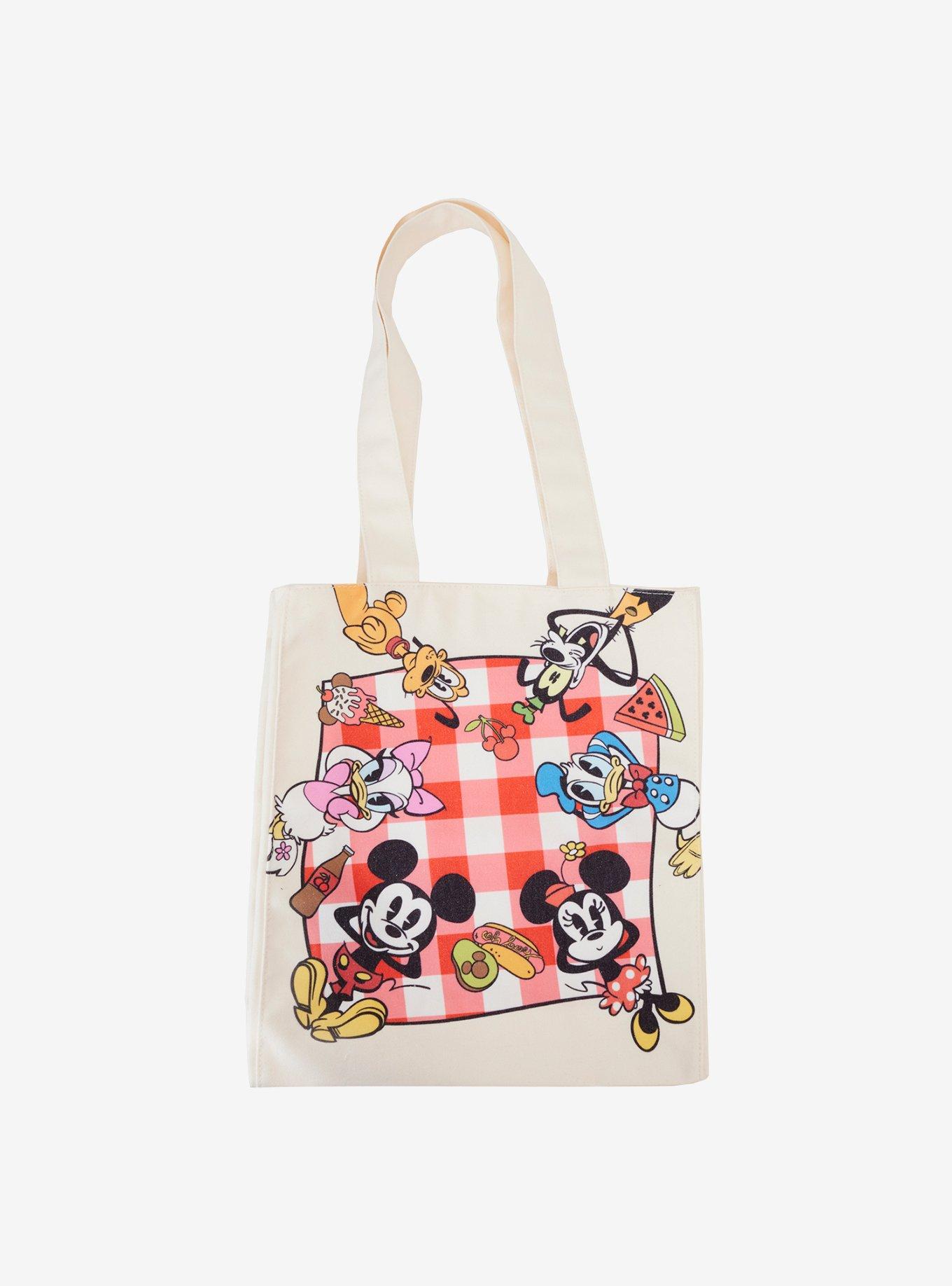 Loungefly Disney Mickey and Friends Picnic Portrait Canvas Tote Bag