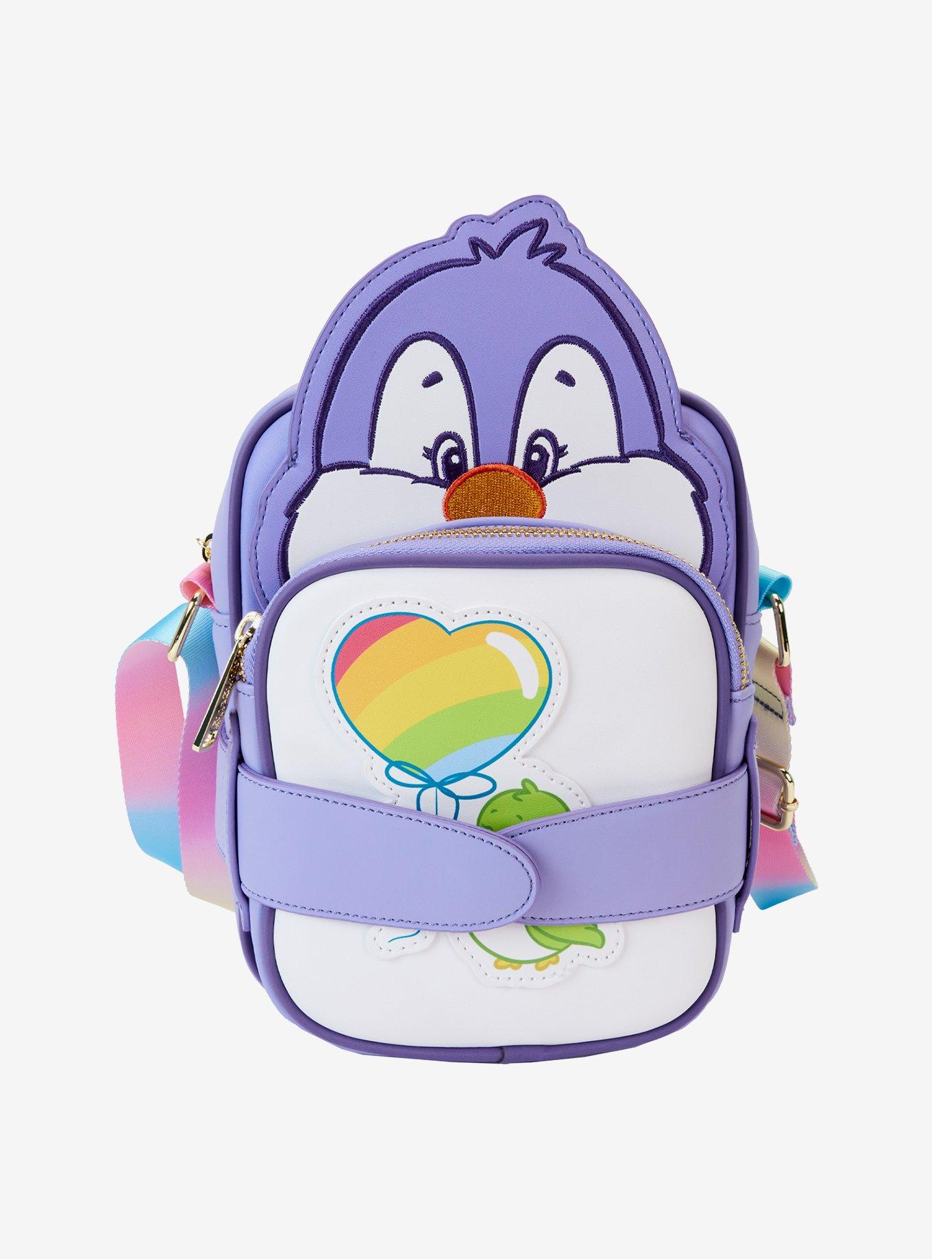 Loungefly Crossbuddies Care Bears Cozy Heart Penguin Crossbody Bag and Coin Purse