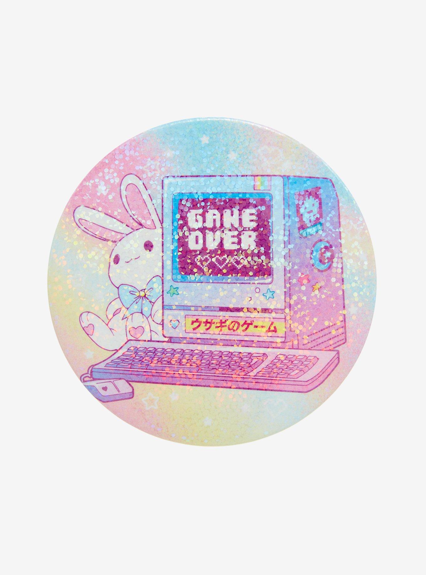 Game Over Bunny Glitter 3 Inch Button, , hi-res