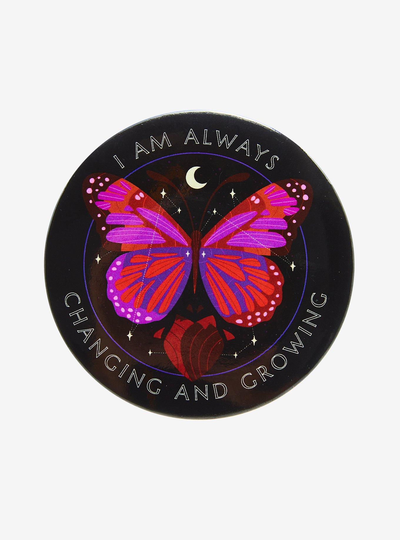 Always Changing Butterfly 3 Inch Button, , hi-res