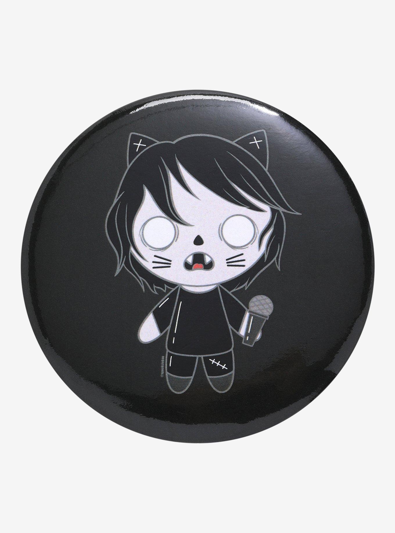 Emo Cat Singer 3 Inch Button, , hi-res