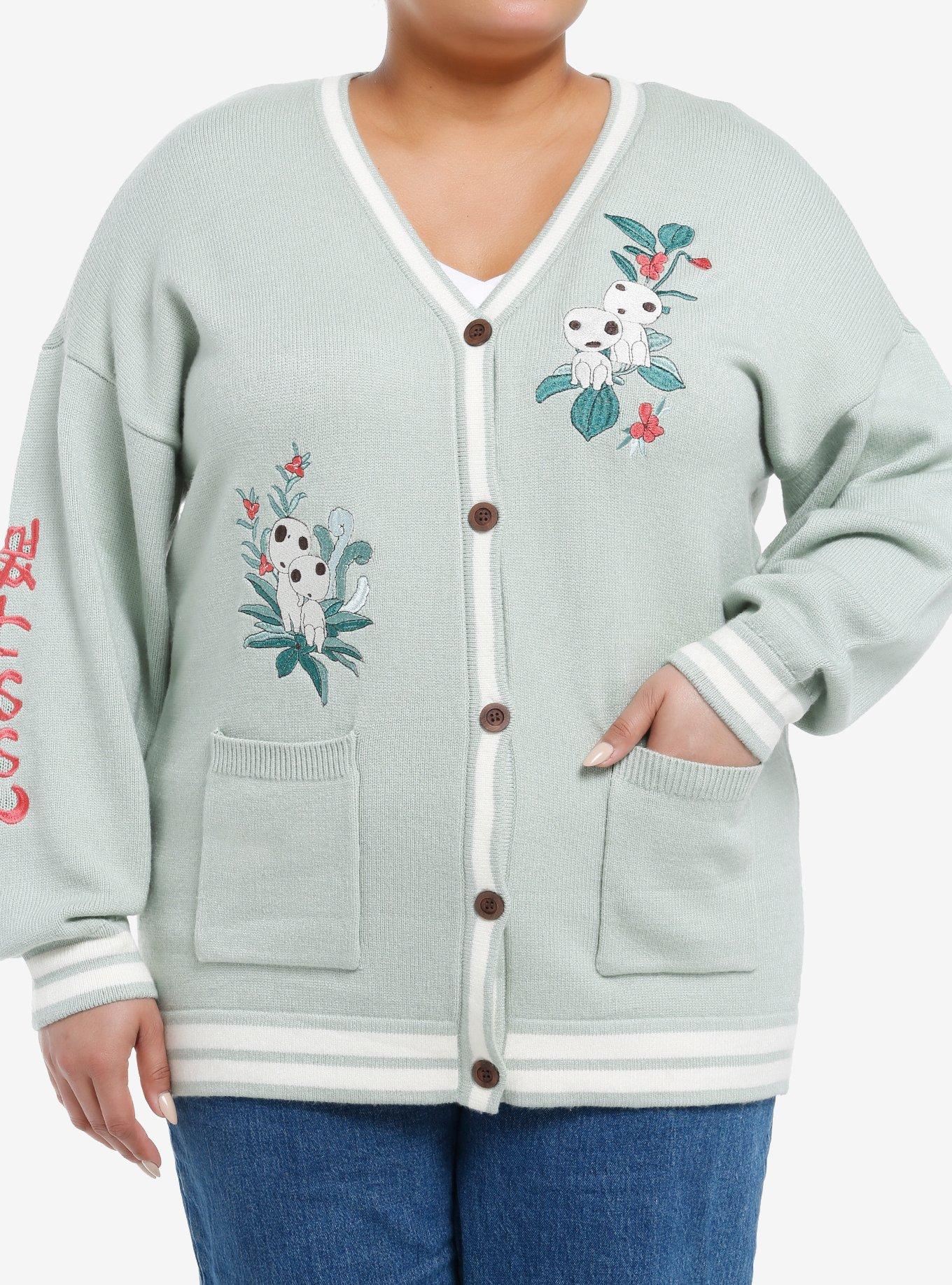 Her Universe Studio Ghibli&reg; Princess Mononoke Embroidered Girls Cardigan Plus Size, , hi-res