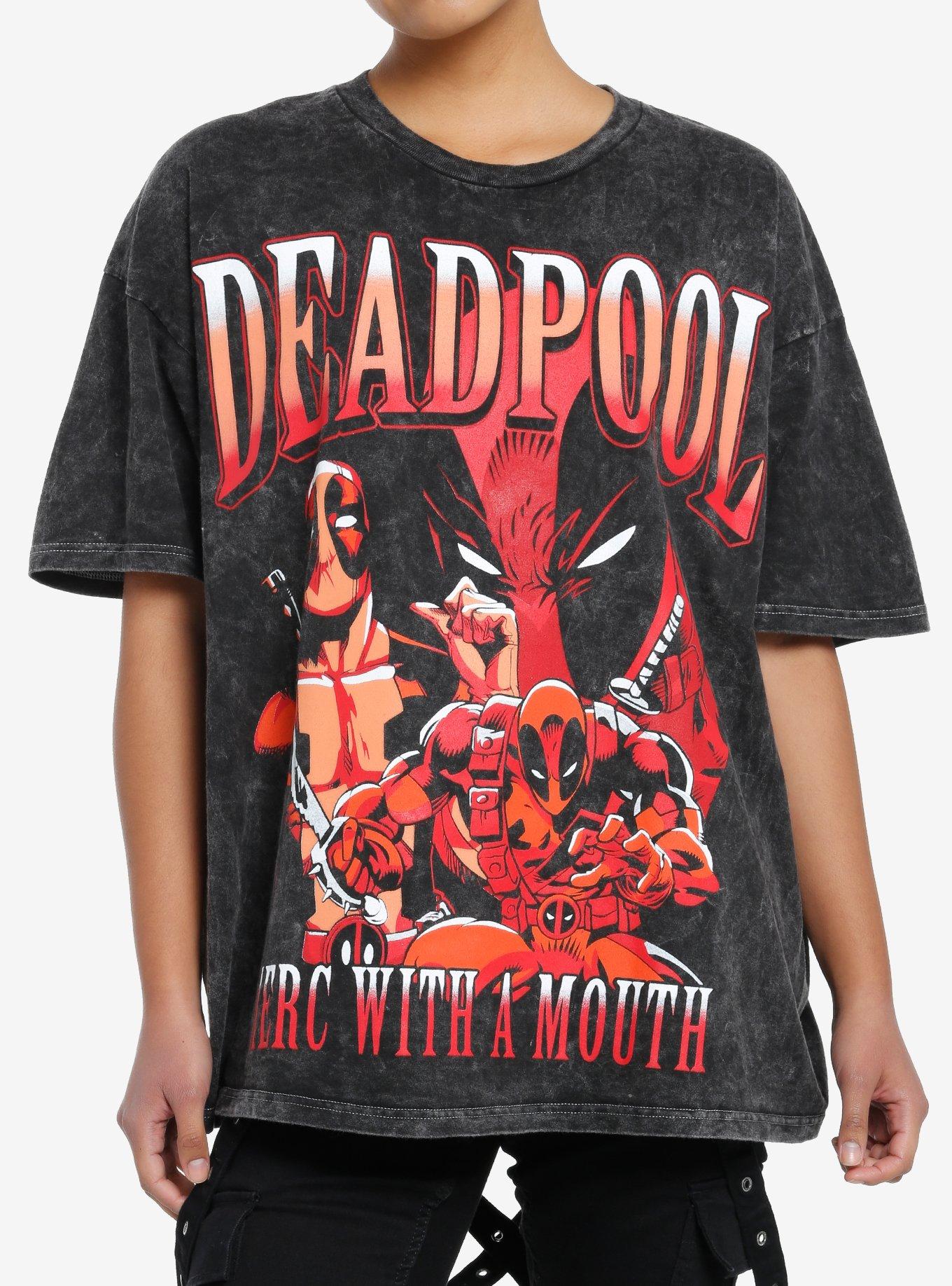 Marvel Deadpool Collage Girls Oversized T-Shirt