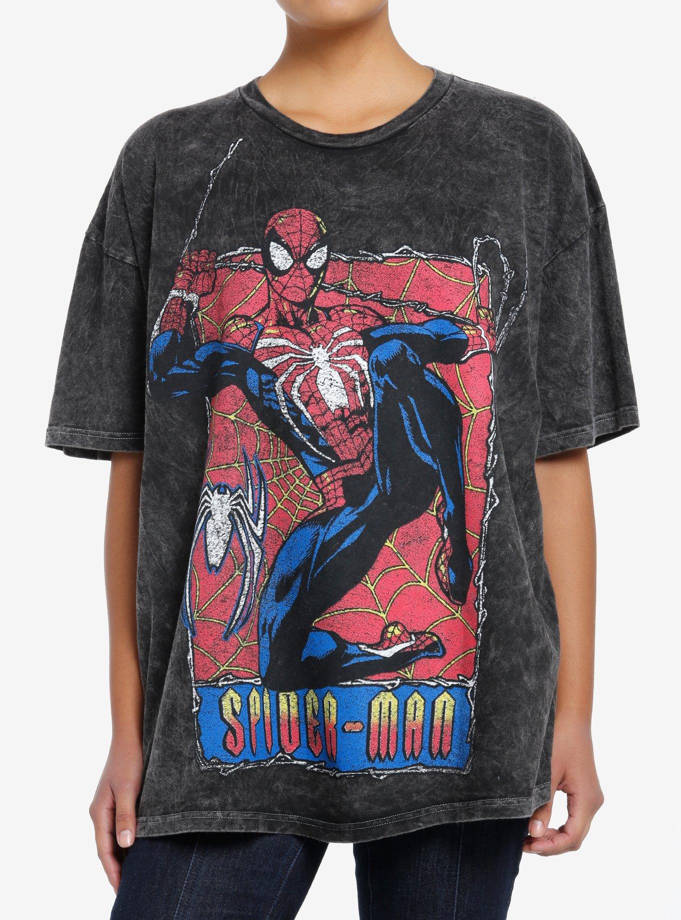 Marvel Girls Boyfriend Fit Hot T-Shirt | Topic Spider-Man Swinging