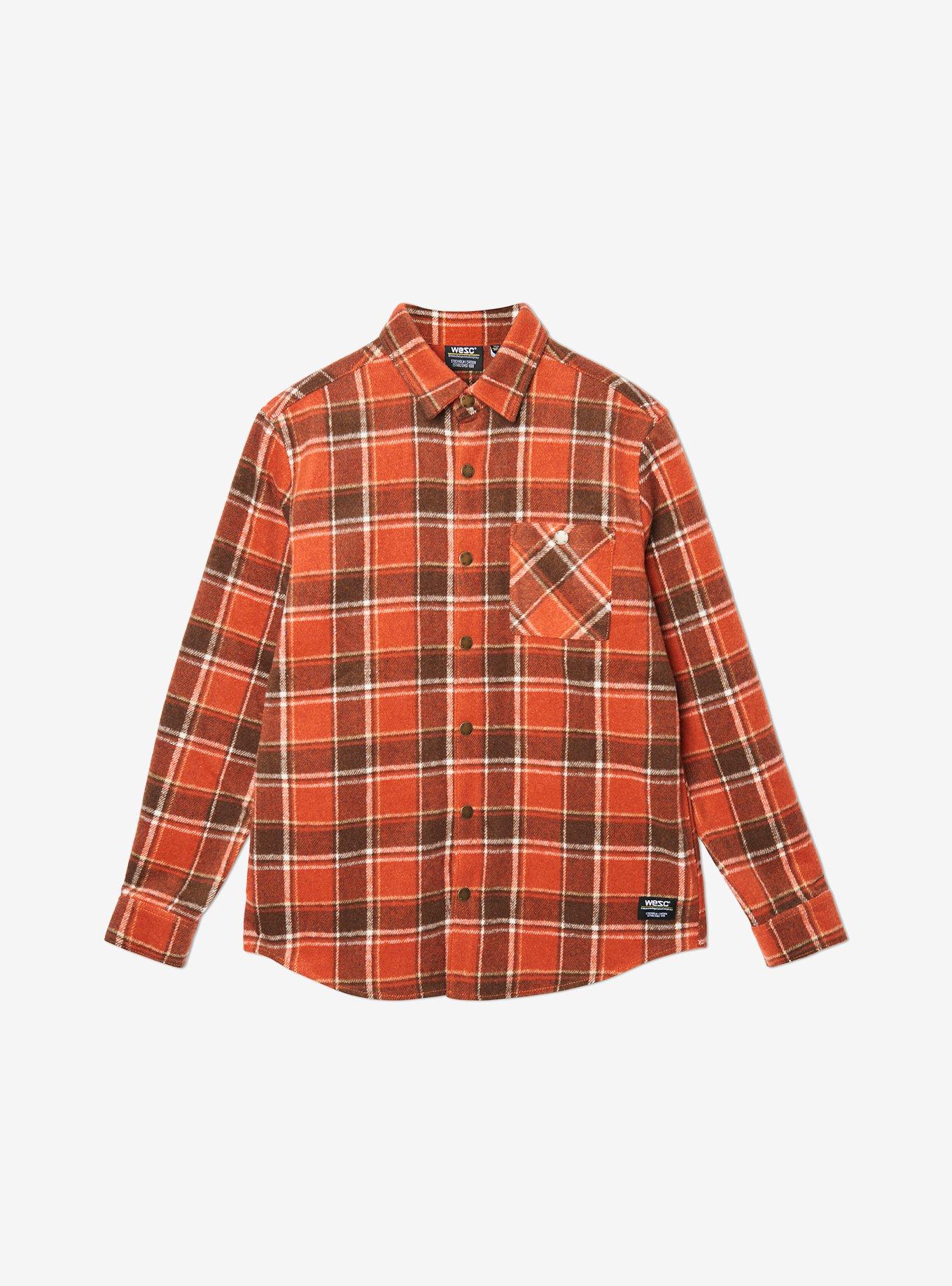 WeSC Oden OG Plaid Flannel Overshirt, RED, hi-res