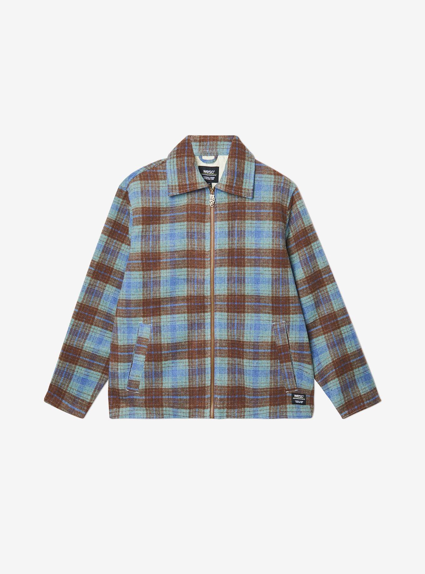 WeSC James Shadow Check Flannel Coat, GREEN, hi-res