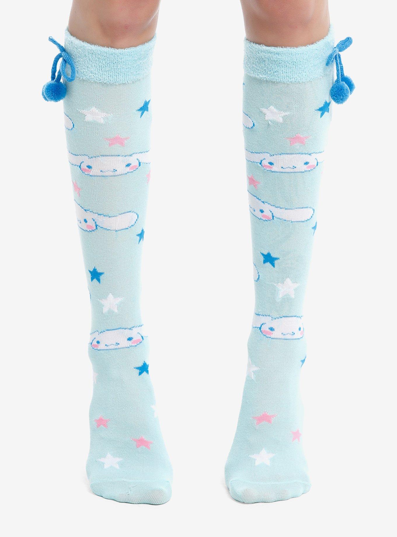 Cinnamoroll Stars Pom Knee-High Socks