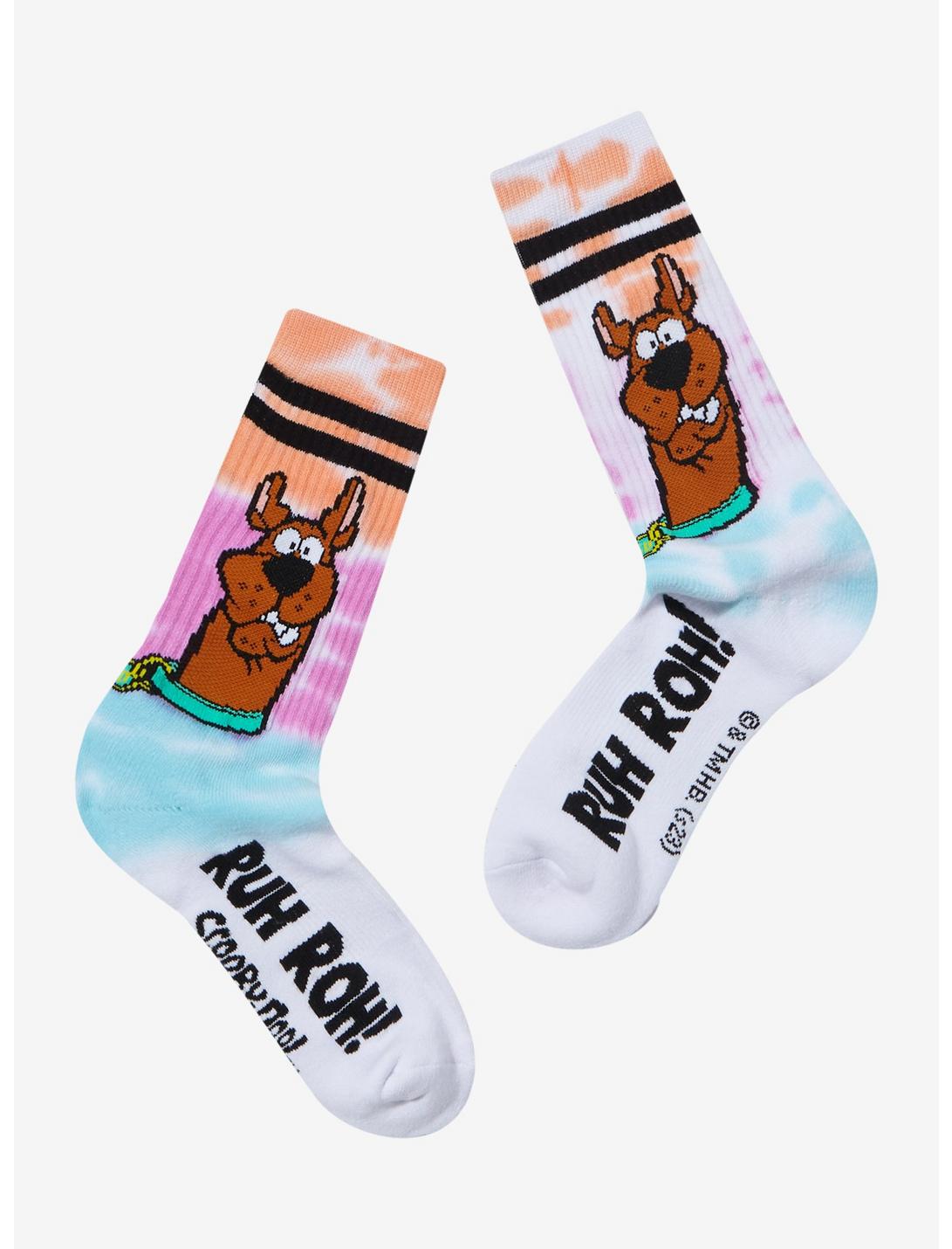 Scooby-Doo! Ruh Roh Tie-Dye Varsity Crew Socks, , hi-res