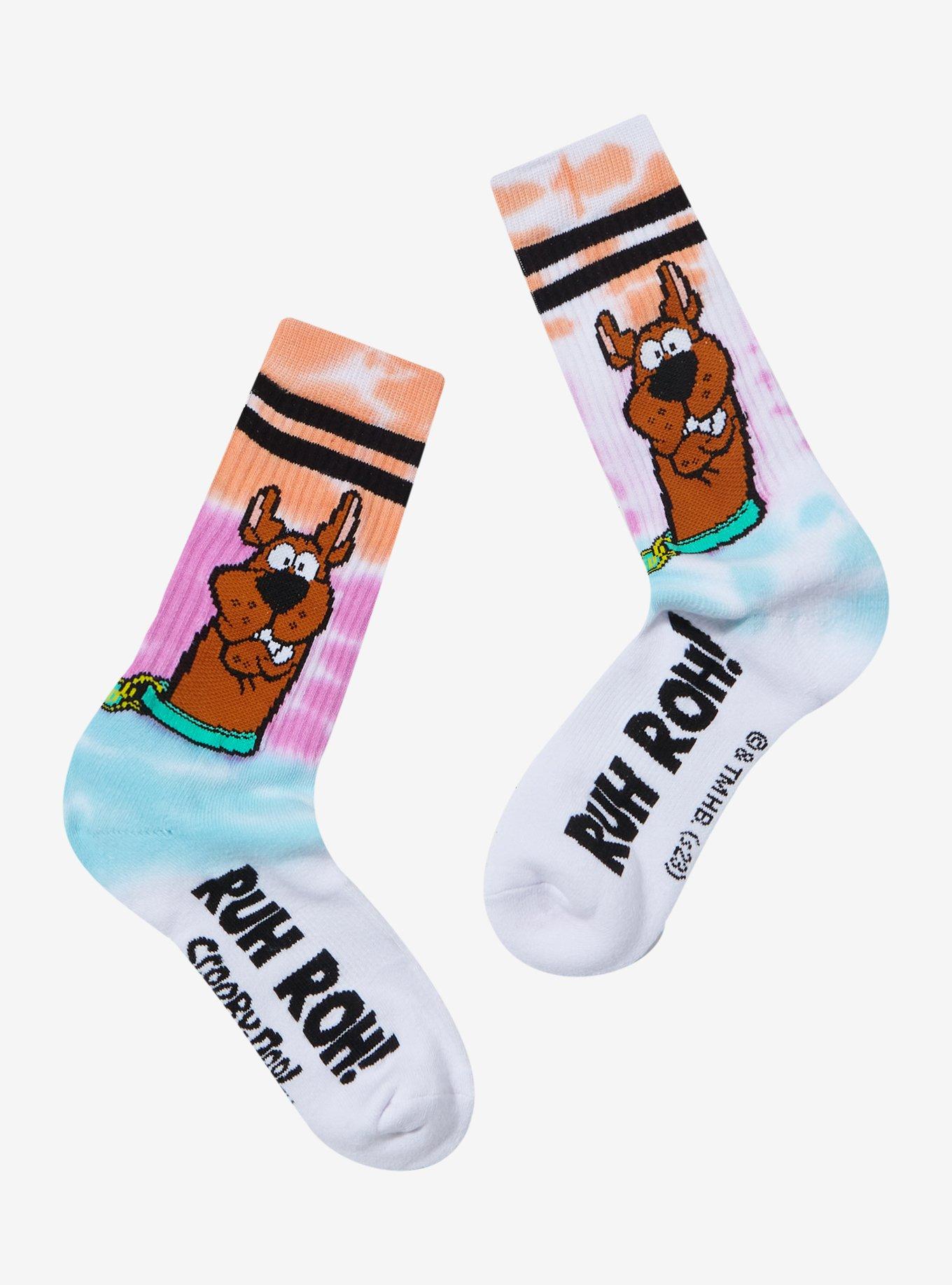 Scooby-Doo! Ruh Roh Tie-Dye Varsity Crew Socks, , hi-res