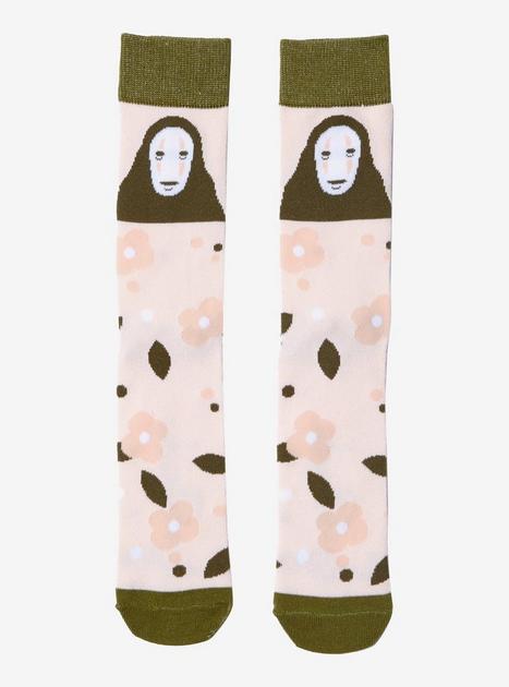 Studio Ghibli Spirited Away No-Face Flowers Crew Socks | Hot Topic