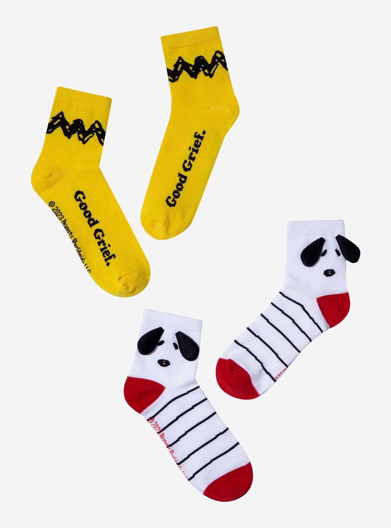 Peanuts Snoopy Charlie Brown Crew Socks 2 Pair, , hi-res