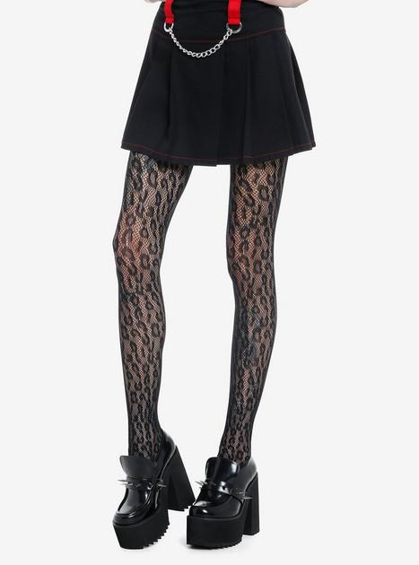 Leg Avenue Black Leopard Fishnet Tights | Hot Topic