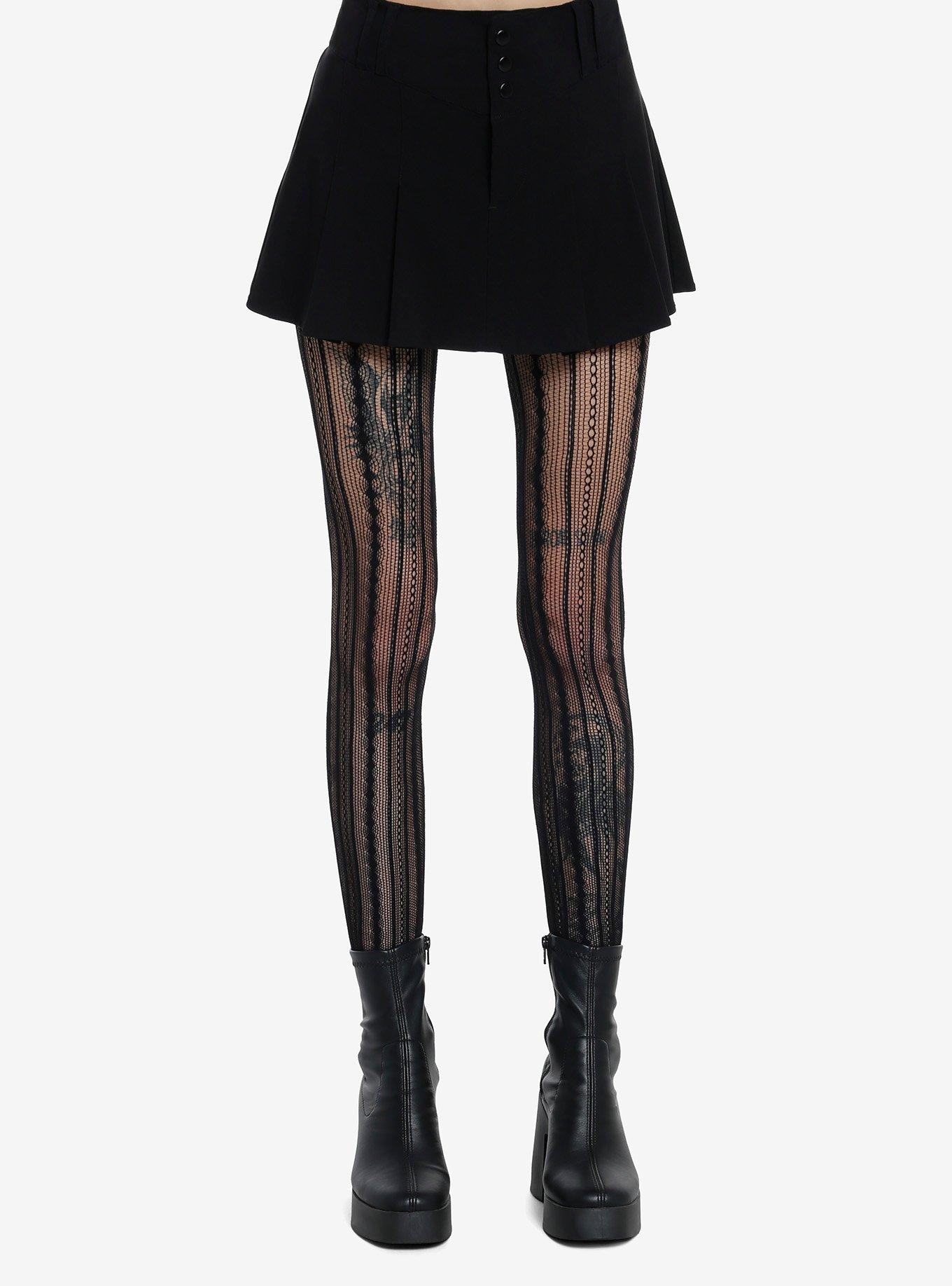 Vintage Pinstripe Net Tights, , hi-res