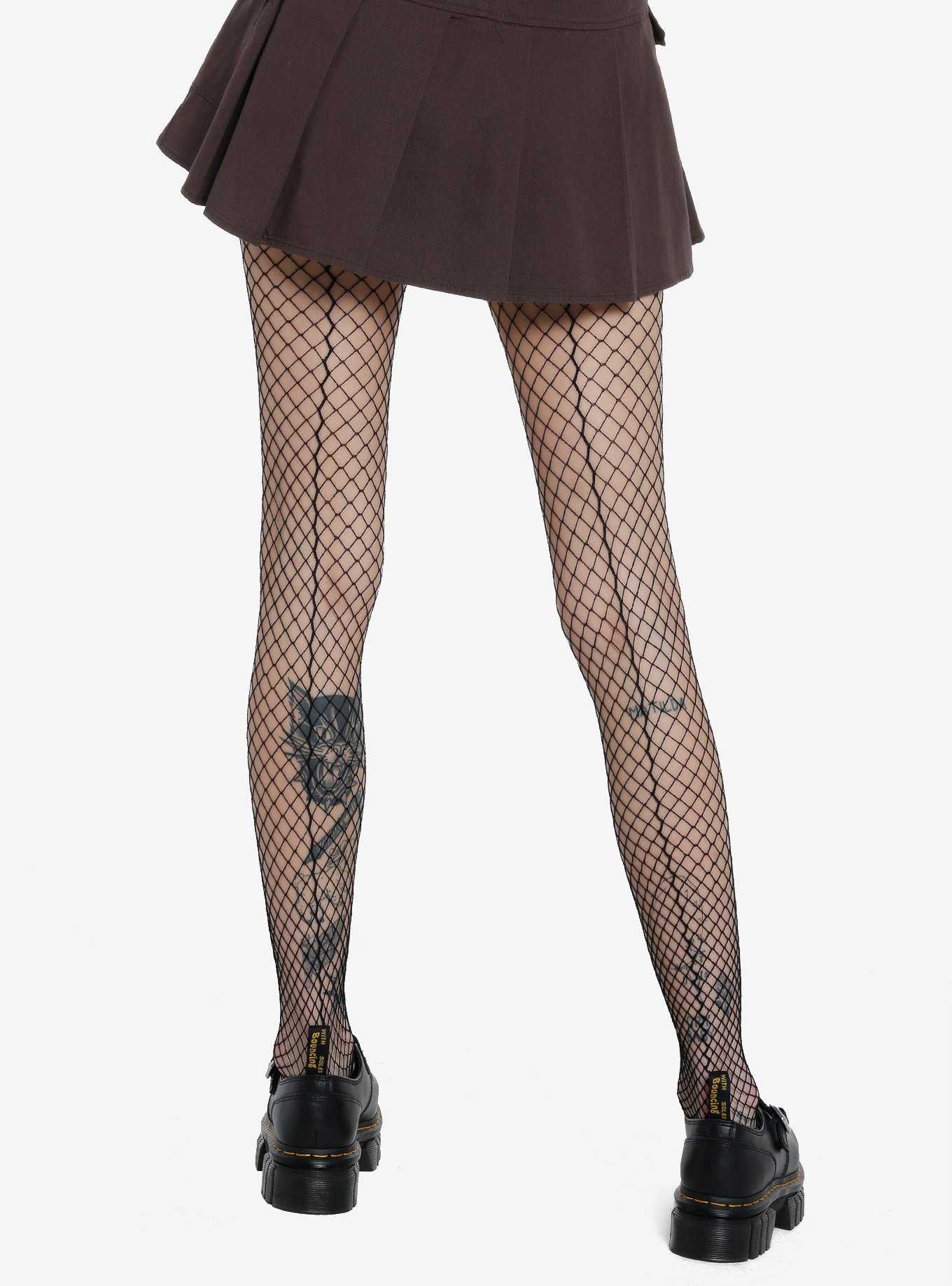 HOT TOPIC BLACK SHEER STRIPE SPLIT OPAQUE TIGHTS HARD TO FIND NEW ONE SIZE  – Contino