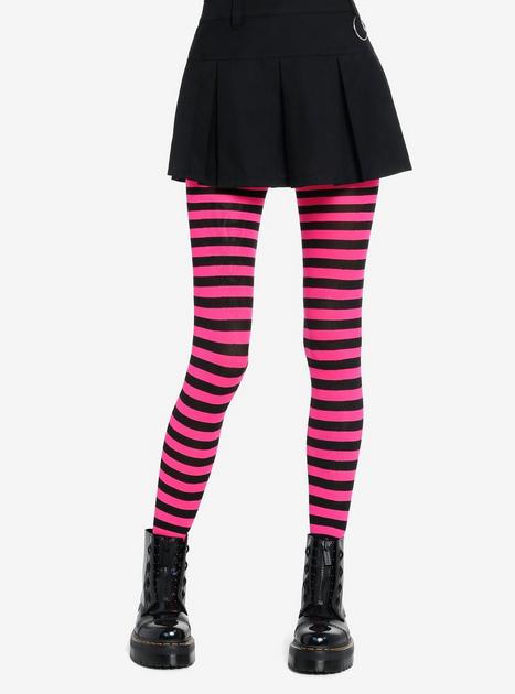 Leg Avenue Black & Hot Pink Stripe Tights | Hot Topic