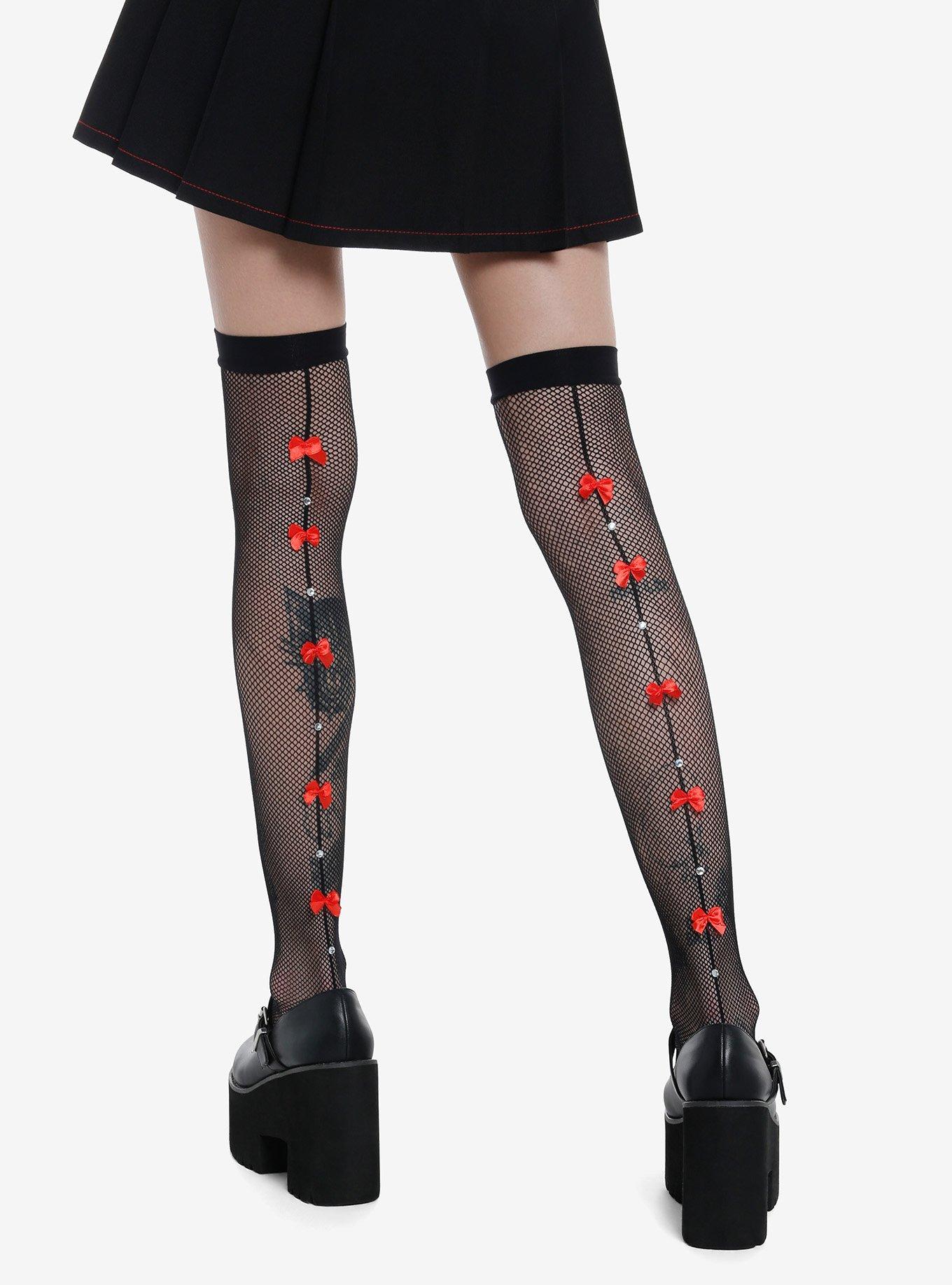 Maleficient Rhinestone Fishnet Stockings