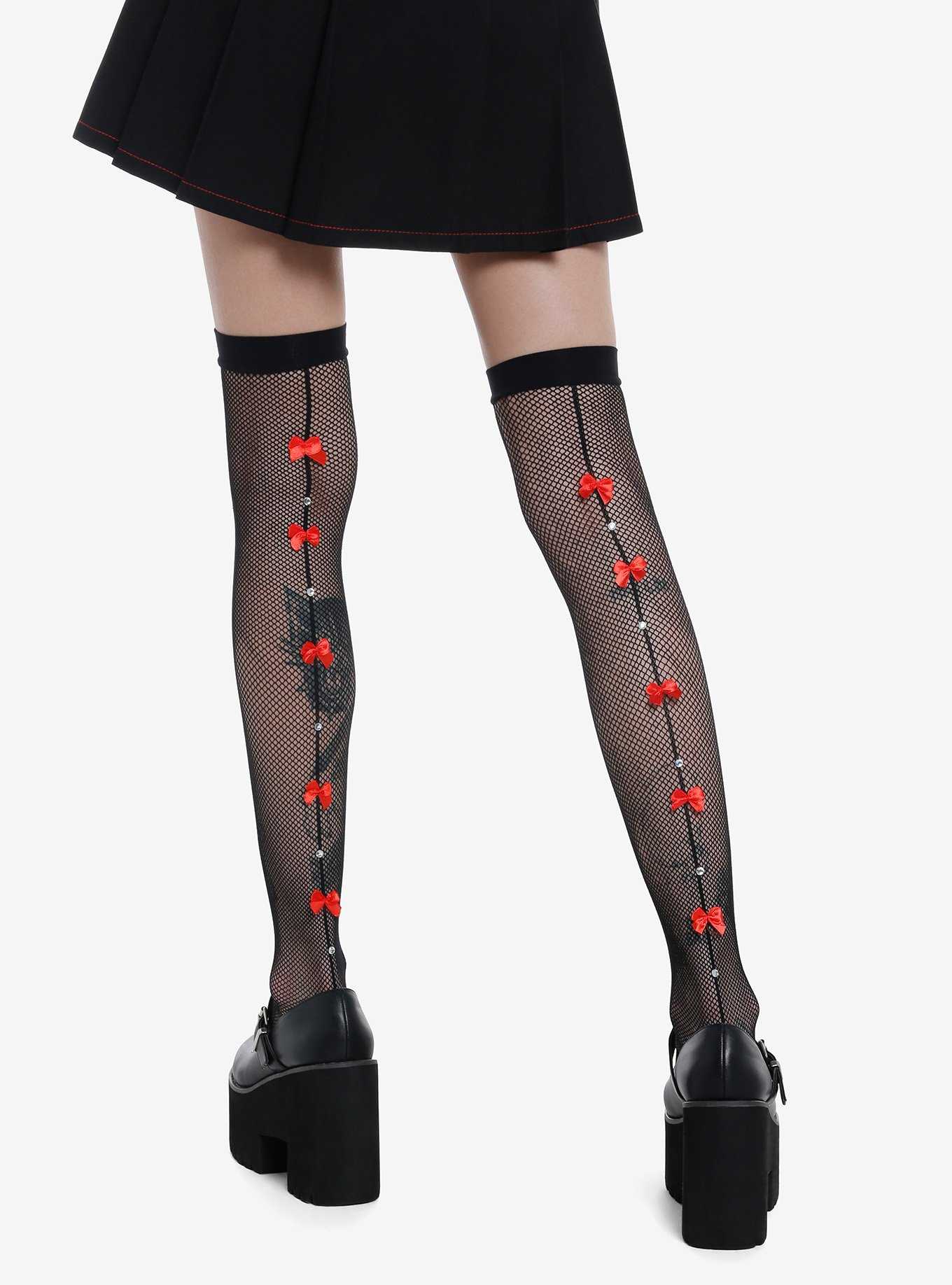 Hot Topic, Accessories, Hot Topic Black Lace Thigh High Tights Size Ml