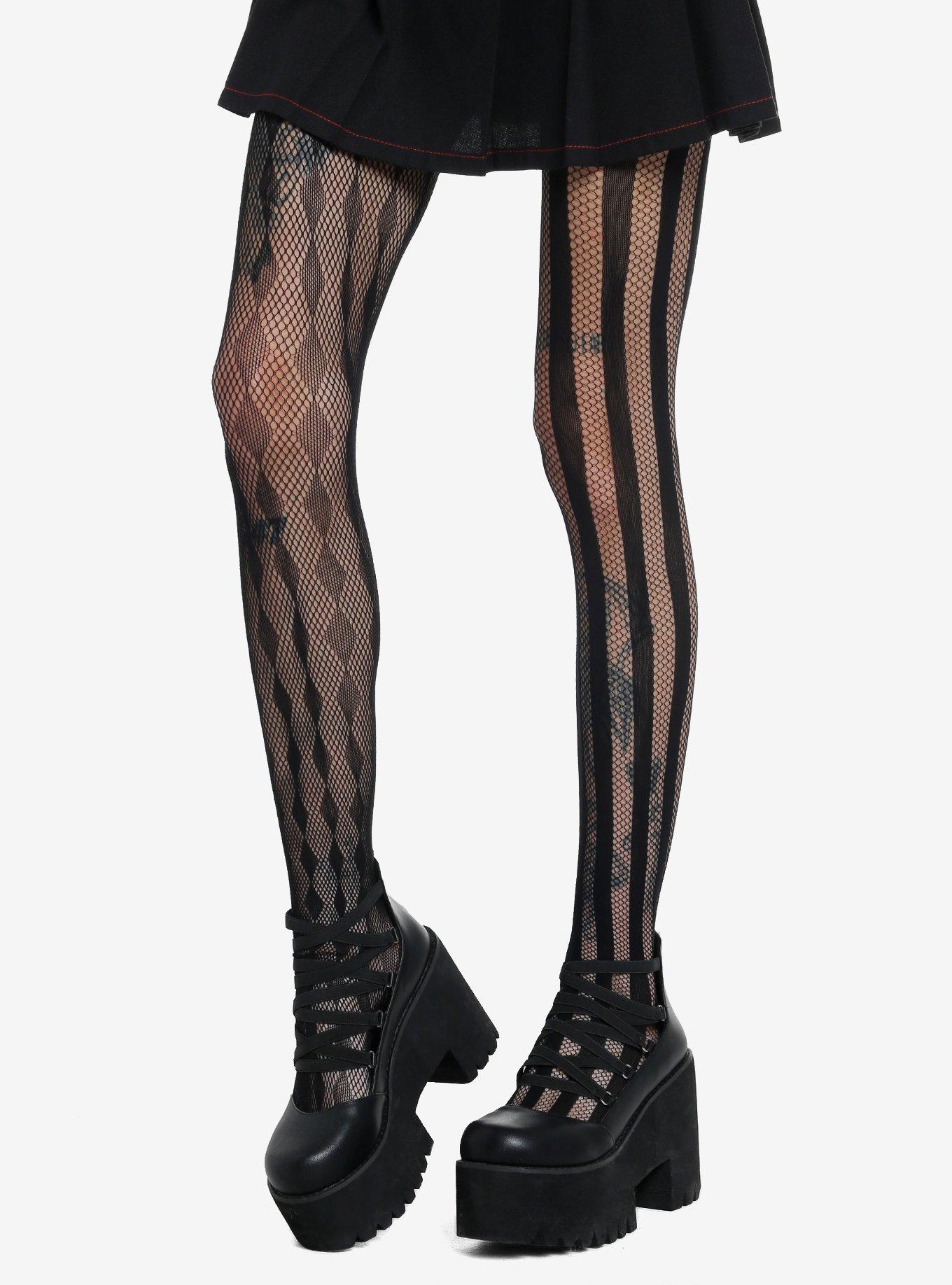 Leg Avenue Black Harlequin Fishnet Tights, , hi-res