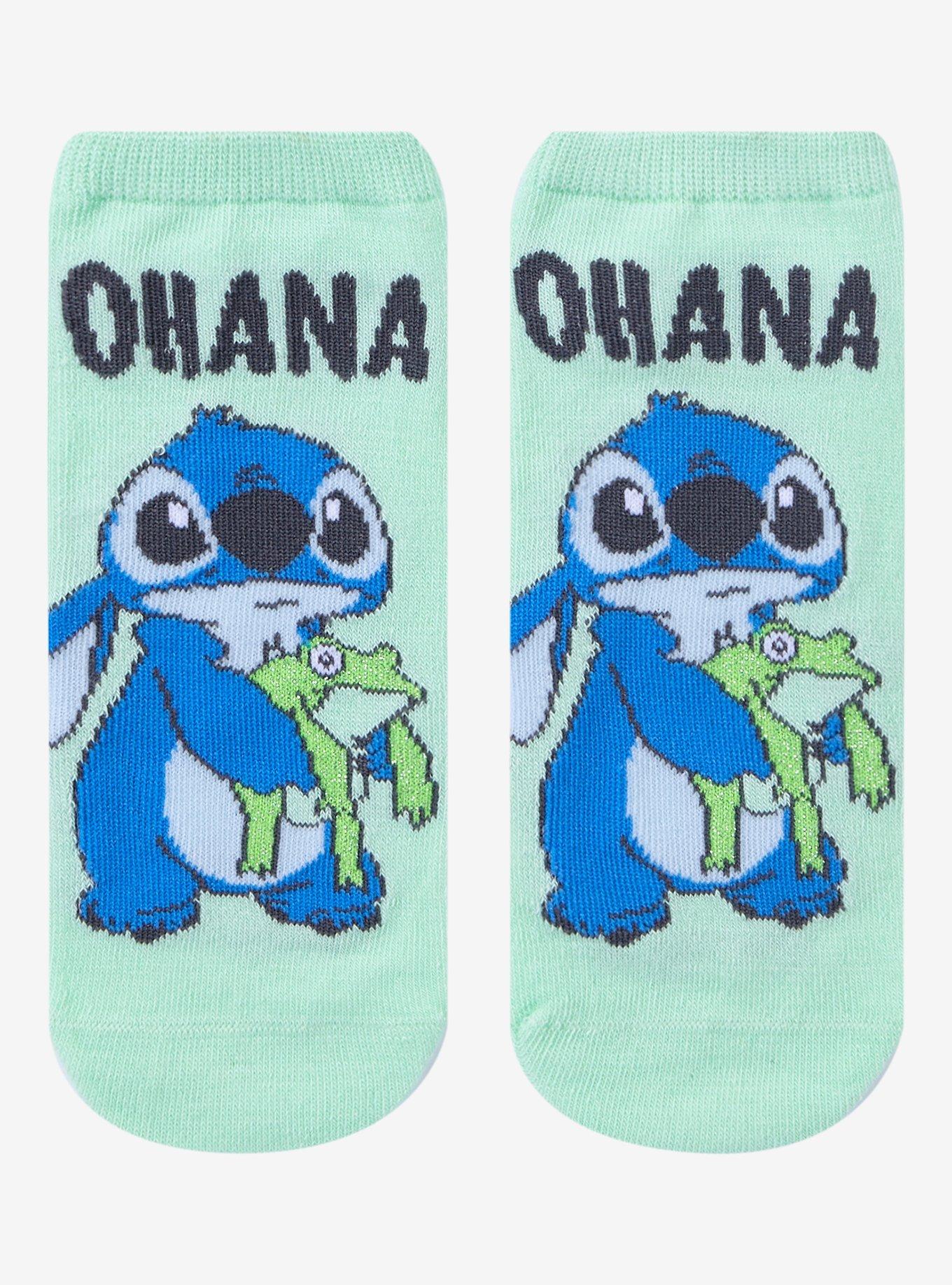 Disney Lilo & Stitch Frog Ohana No-Show Socks, , hi-res