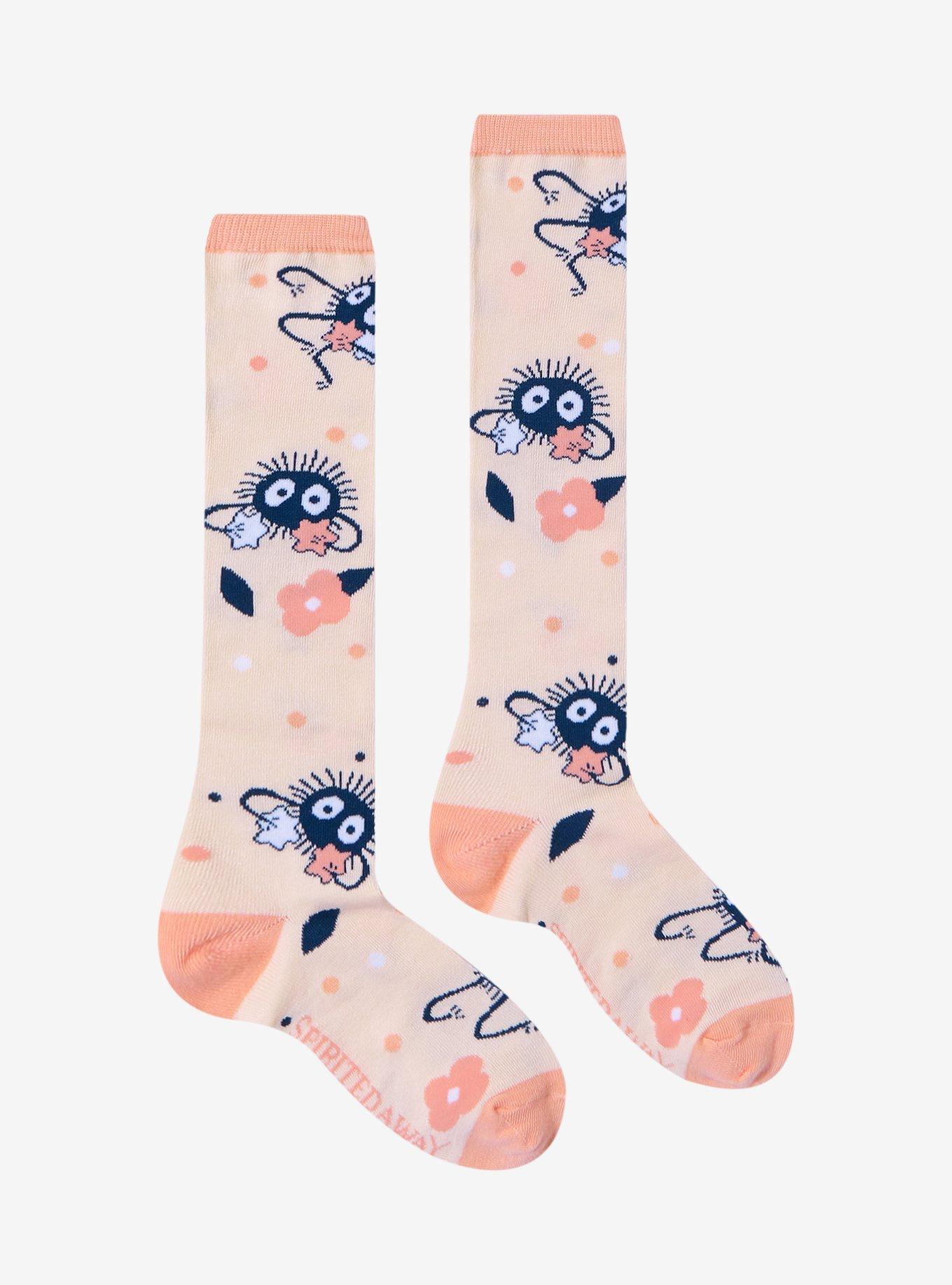 Studio Ghibli Spirited Away Soot Sprites Floral Knee-High Socks