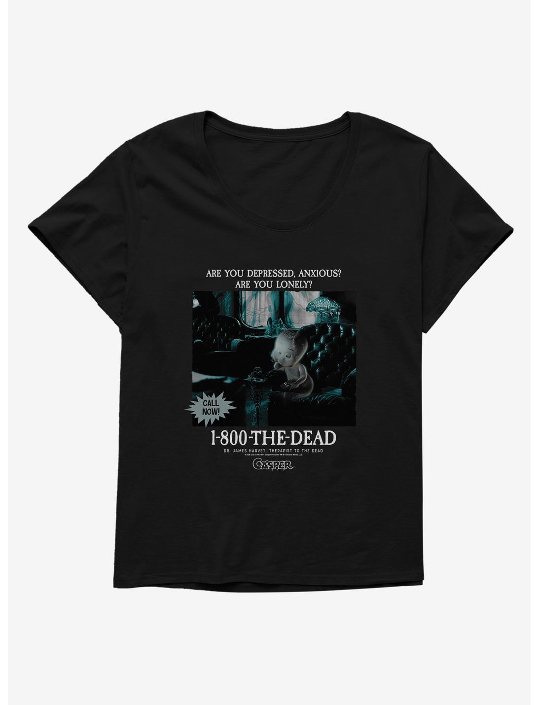 Casper 1-800-THE-DEAD Womens T-Shirt Plus Size, BLACK, hi-res
